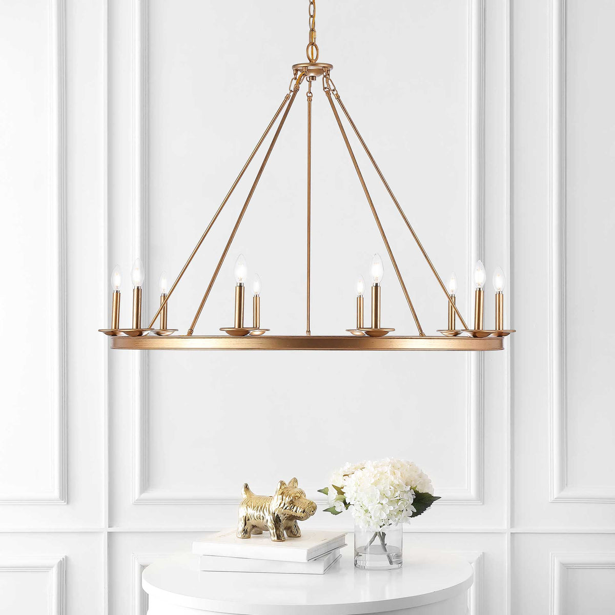 Tessa 10 Light Chandelier Gold Painted