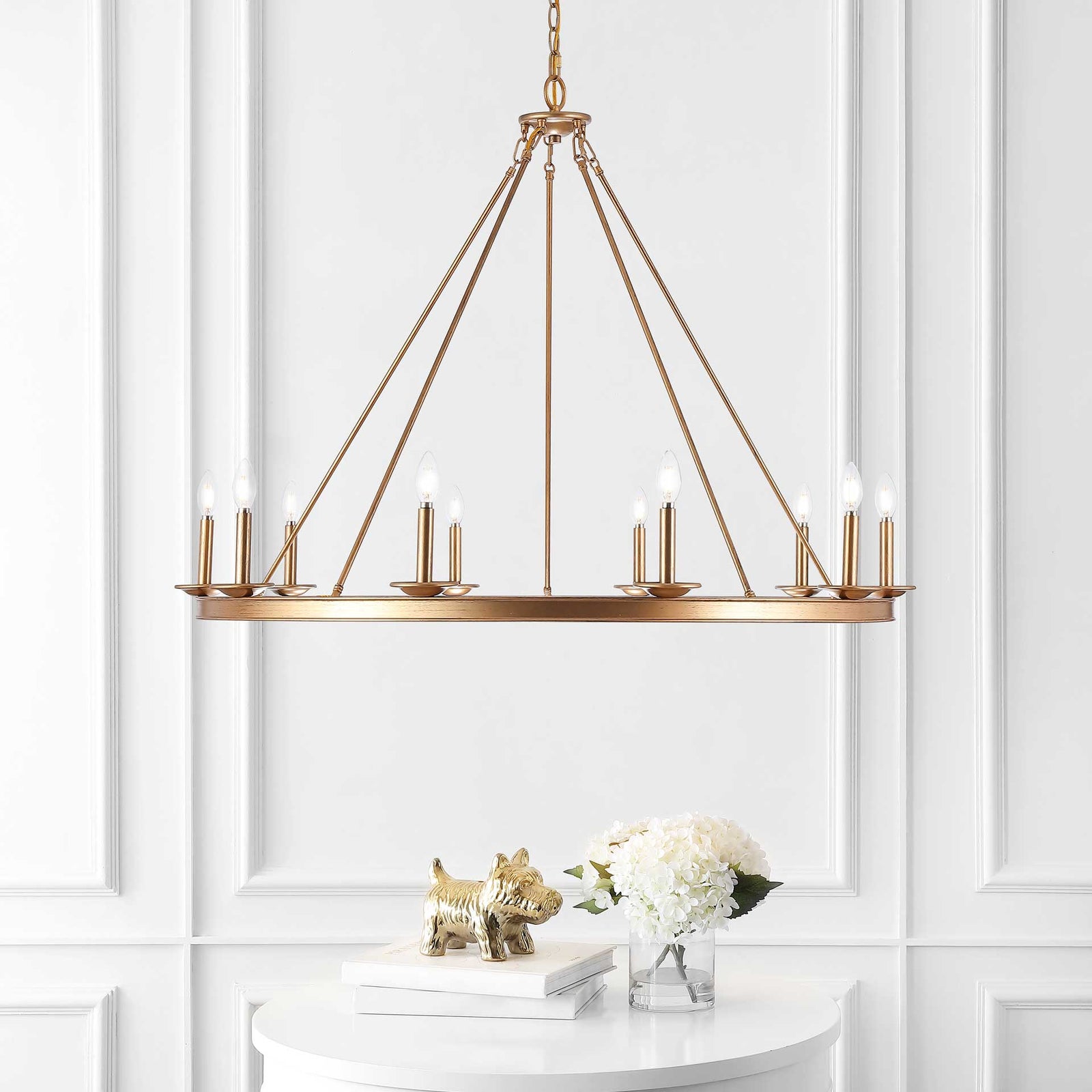 Tessa 10 Light Chandelier Gold Painted