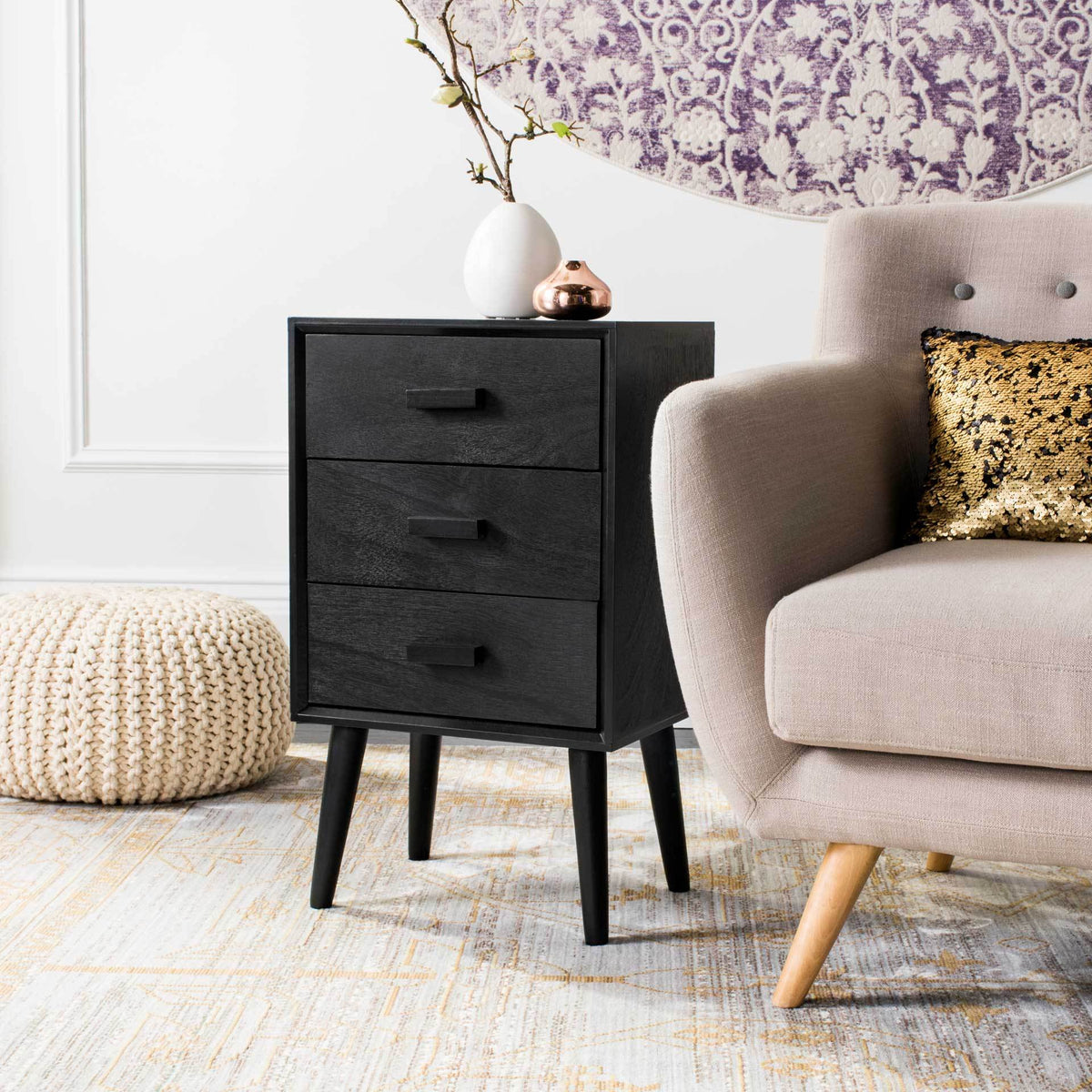 Porter 3 Drawer Chest Black