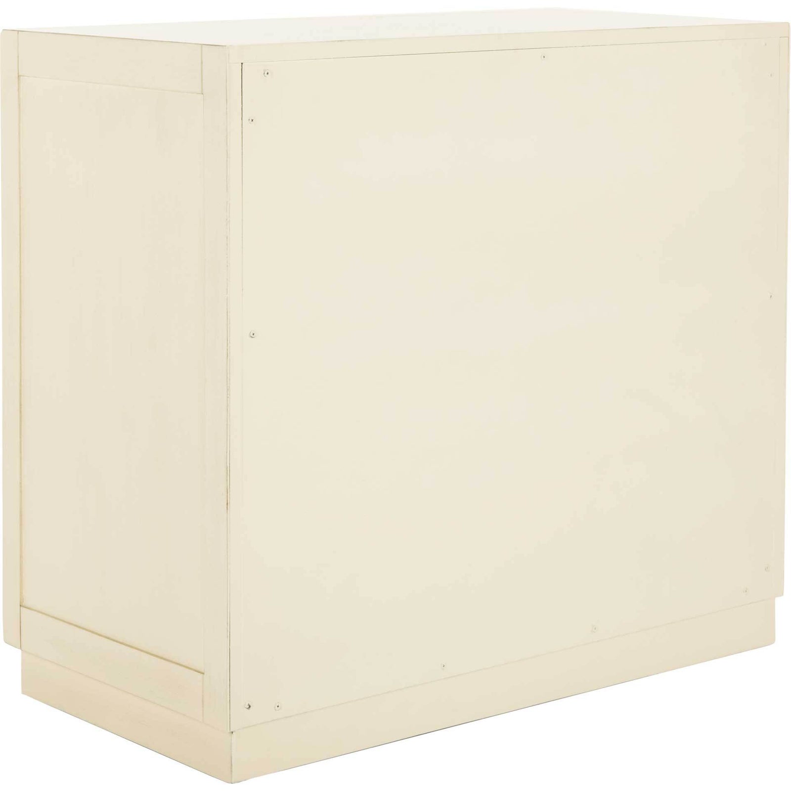 Cayden 3 Drawer Chest Antique Beige/Nickel/Mirror