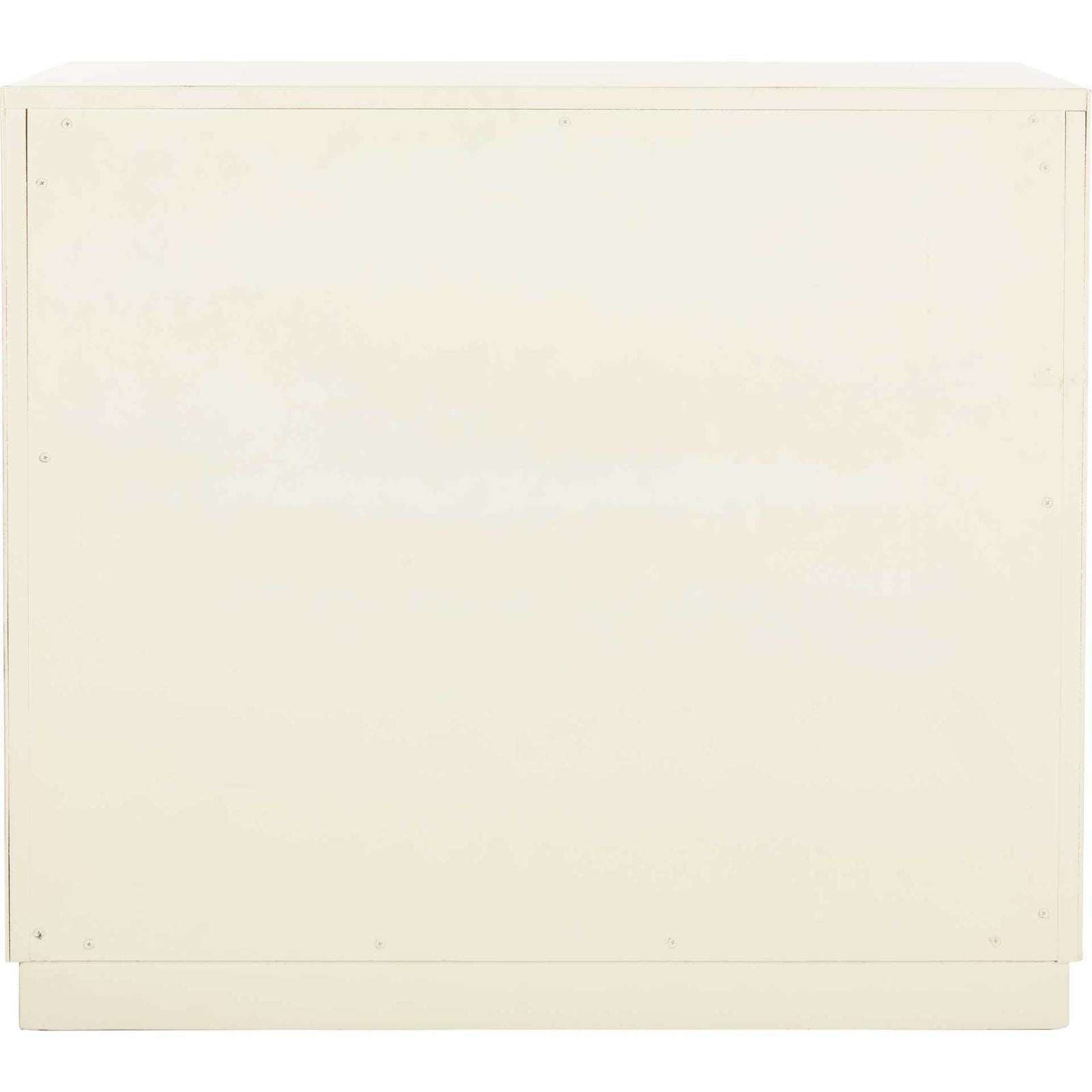 Cayden 3 Drawer Chest Antique Beige/Nickel/Mirror