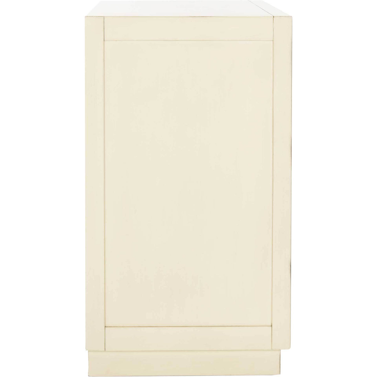 Cayden 3 Drawer Chest Antique Beige/Nickel/Mirror