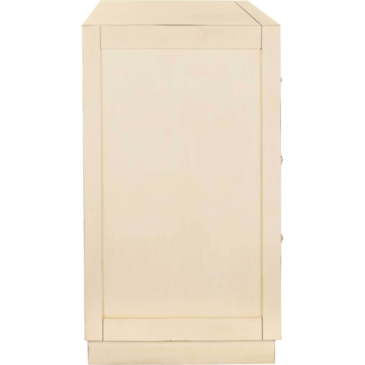 Slade 3 Drawer Chest Antique Beige/Nickel/Mirror