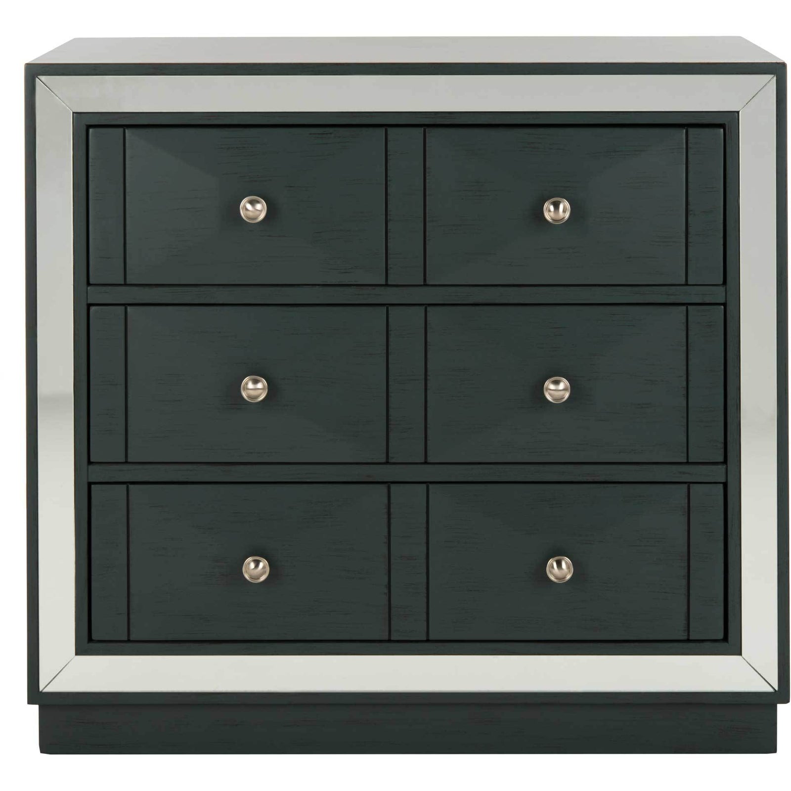 Slade 3 Drawer Chest Steel Teal/Nickel/Mirror