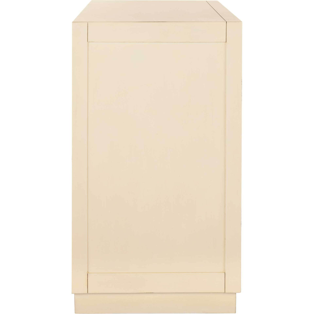 Amira 3 Drawer Chest Antique Beige/Nickel/Mirror