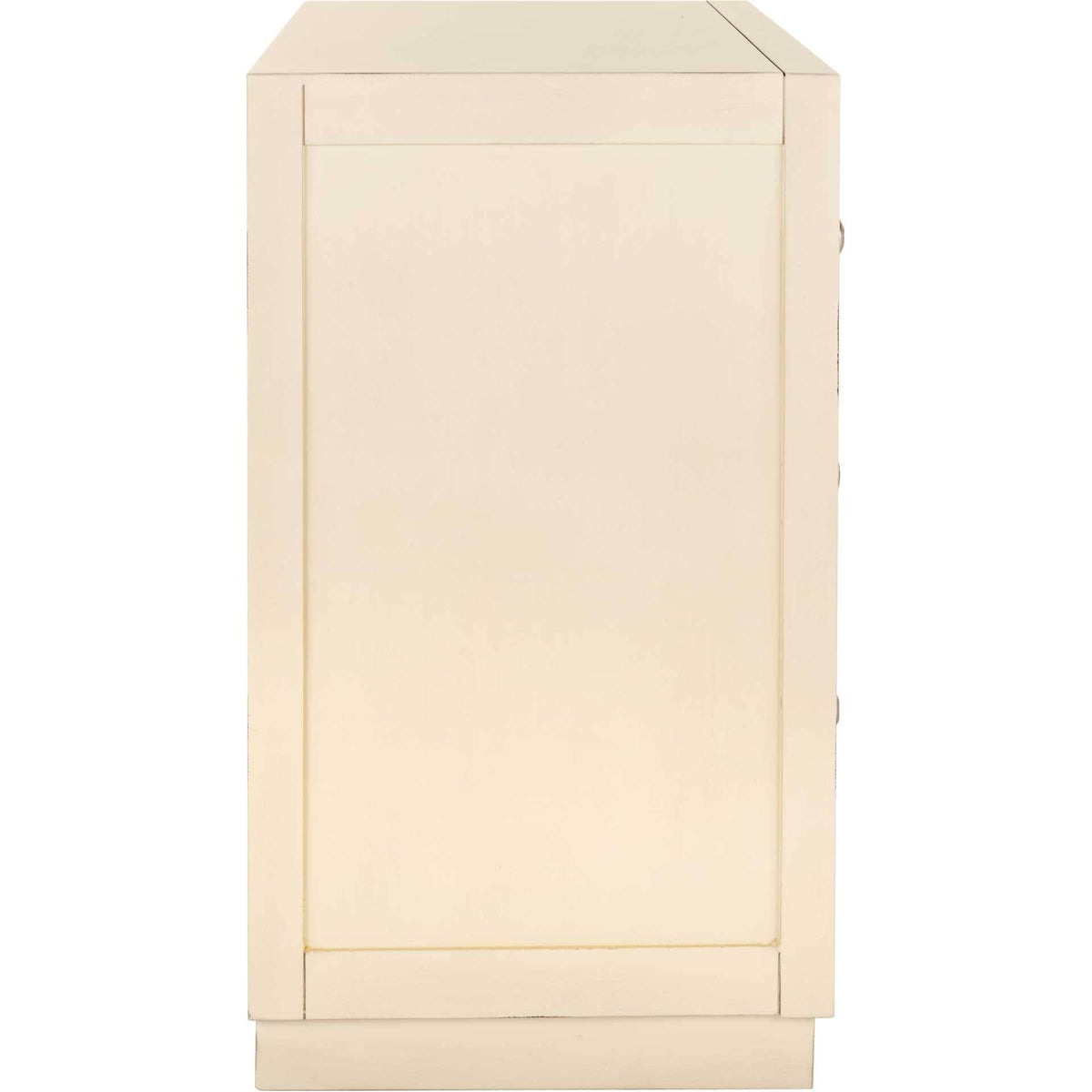 Sid 3 Drawer Chest Antique Beige/Nickel/Mirror