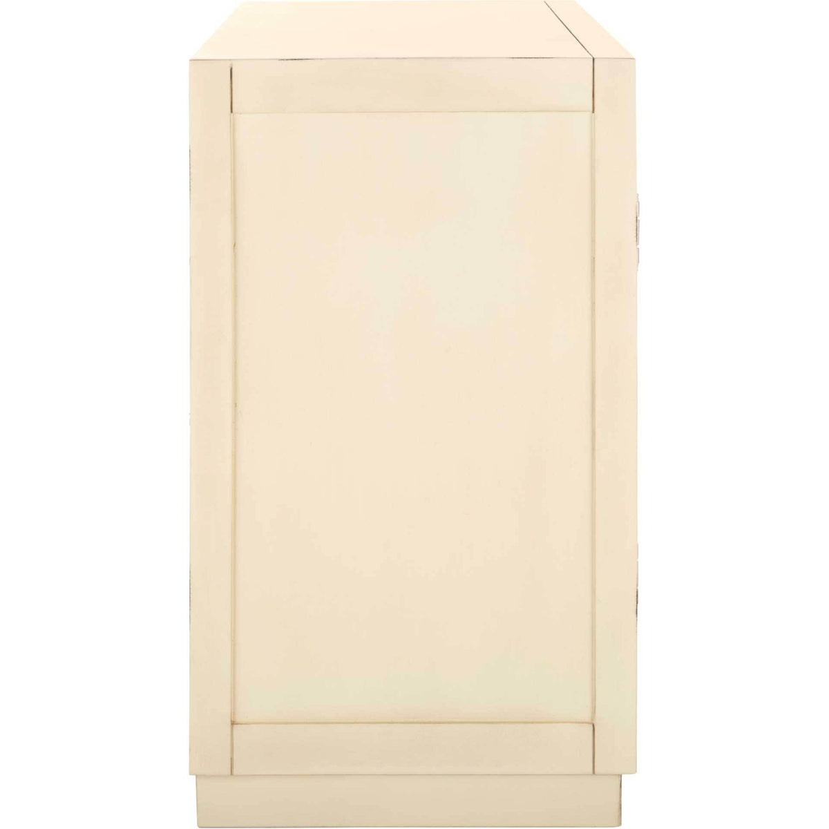 Kara 2 Door Chest Antique Beige/Nickel/Mirror