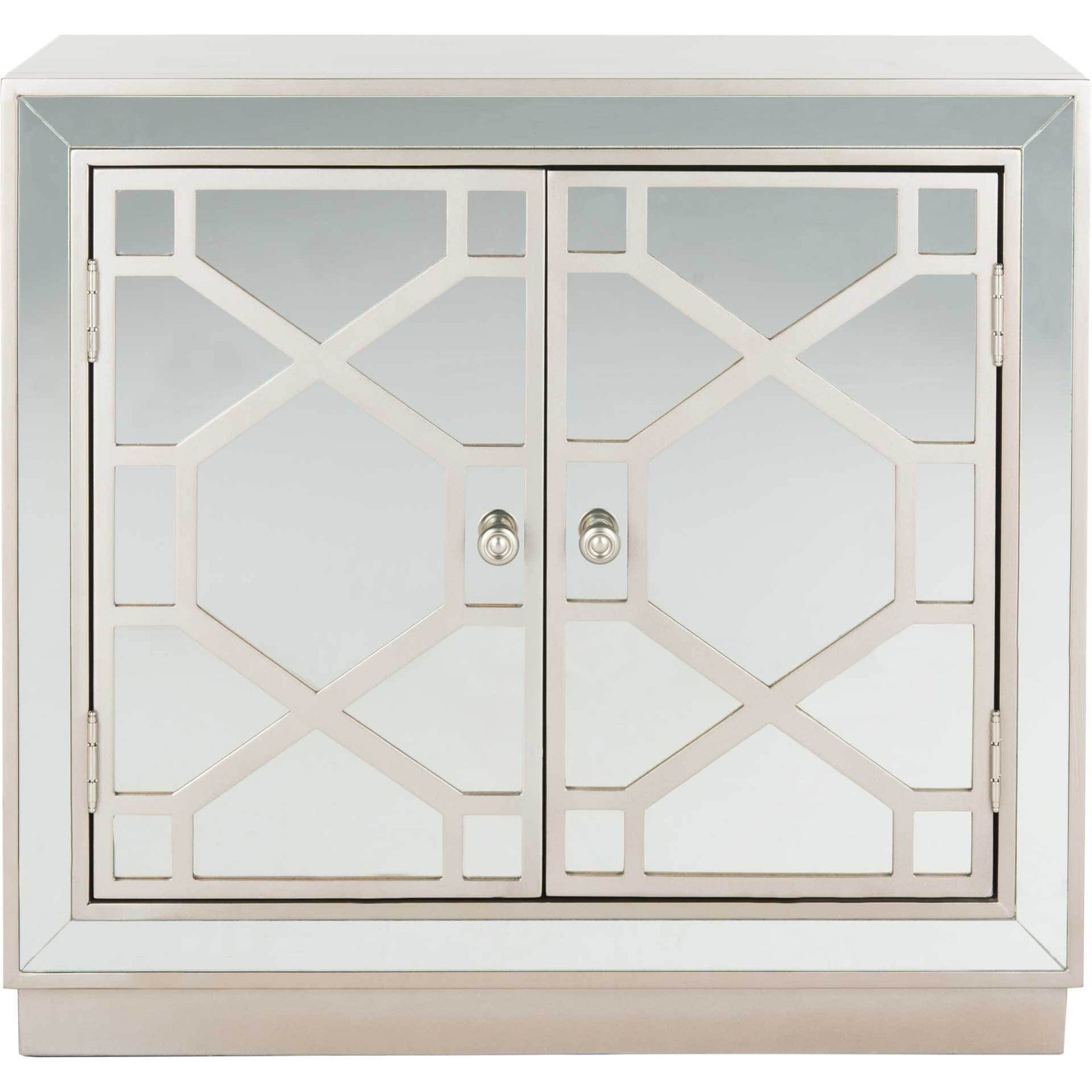Julio 2 Door Chest Champagne/Nickel/Mirror