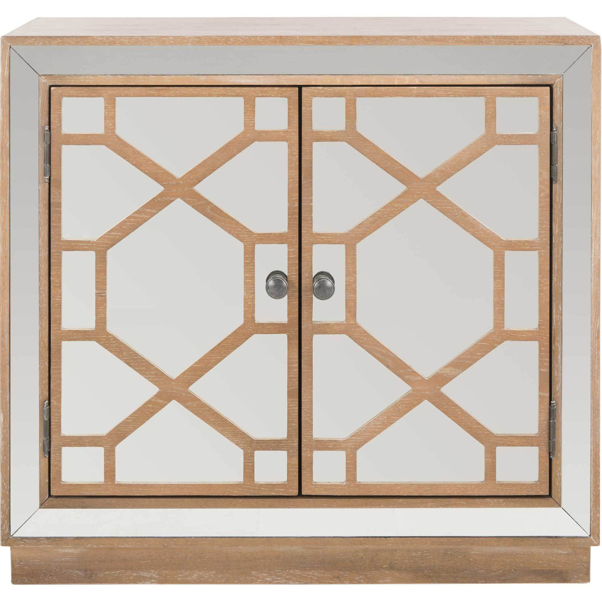 Julio 2 Door Chest Oak/Dark Bronze/Mirror