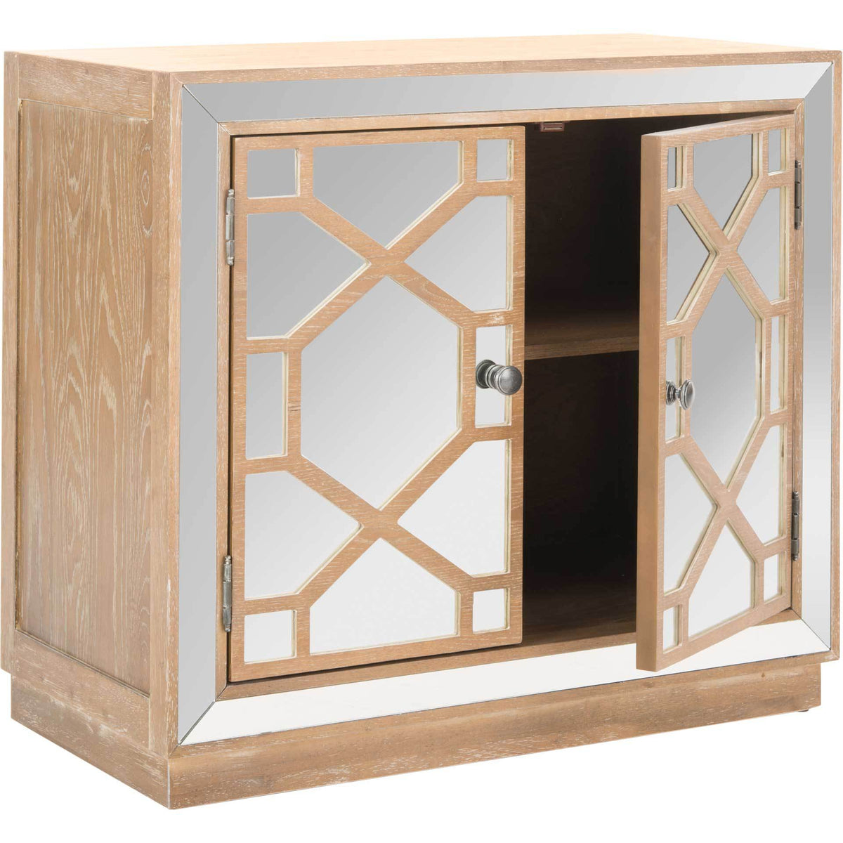 Julio 2 Door Chest Oak/Dark Bronze/Mirror