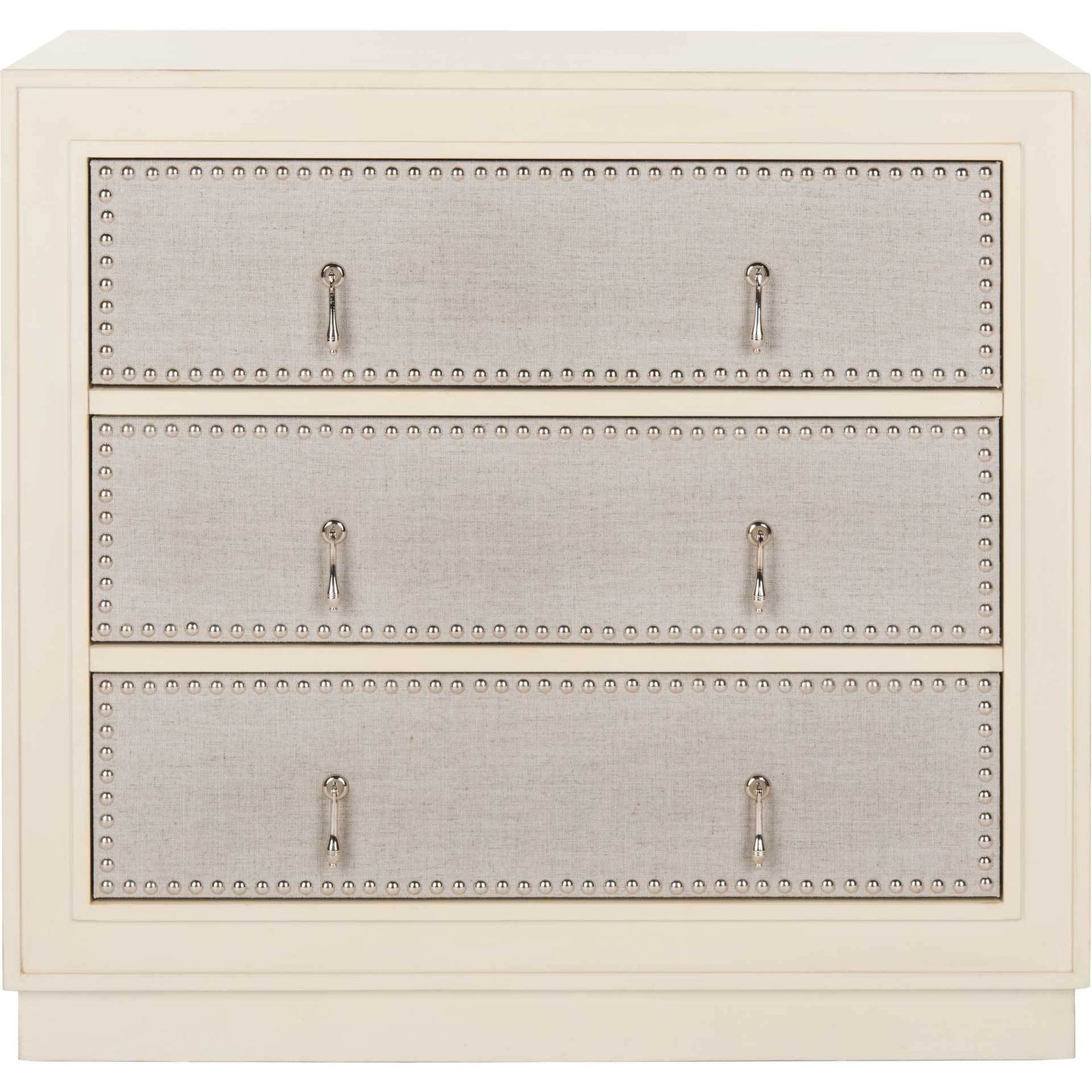 Lawson 3 Drawer Chest Antique Beige/Light Gray/Nickel