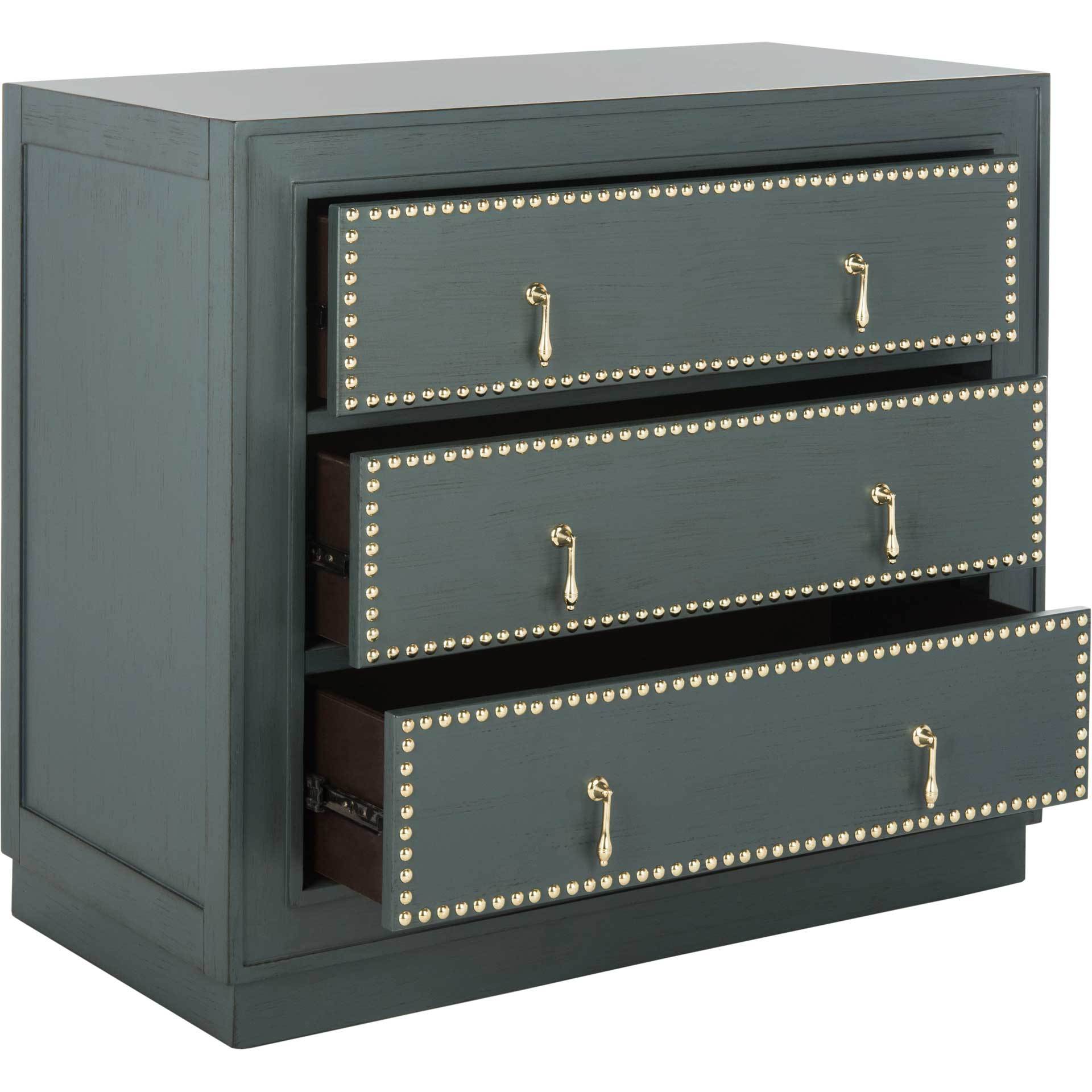 Lawson 3 Drawer Chest Steel Teal/Gold - Froy.com Lawson 3 Drawer Chest Steel Teal/Gold - Froy.com