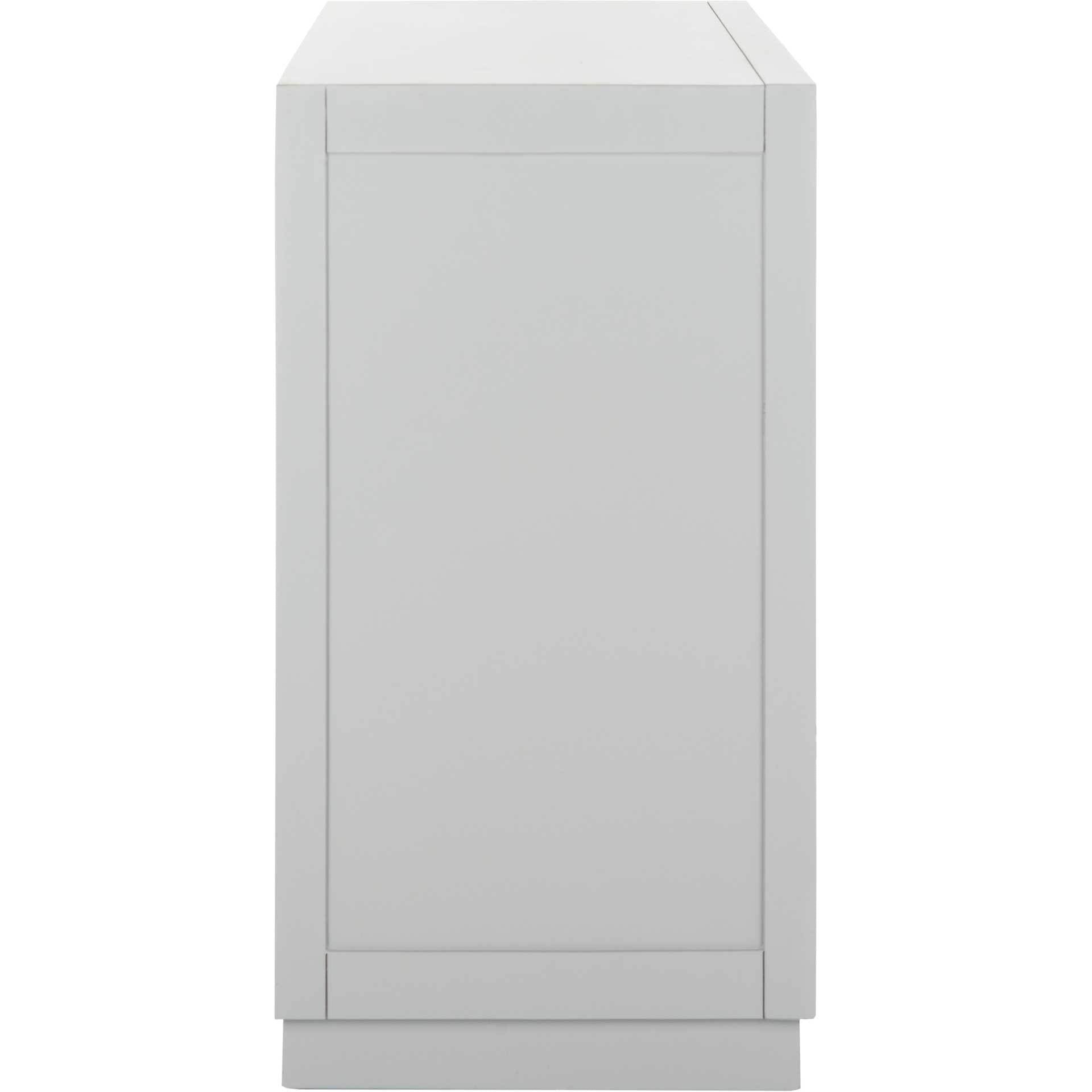 Aubrey 3 Drawer Chest Light Gray/Nickel