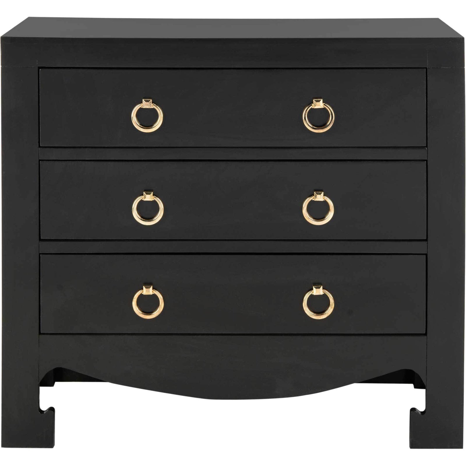 Dillon 3 Drawer Chest Black/Gold