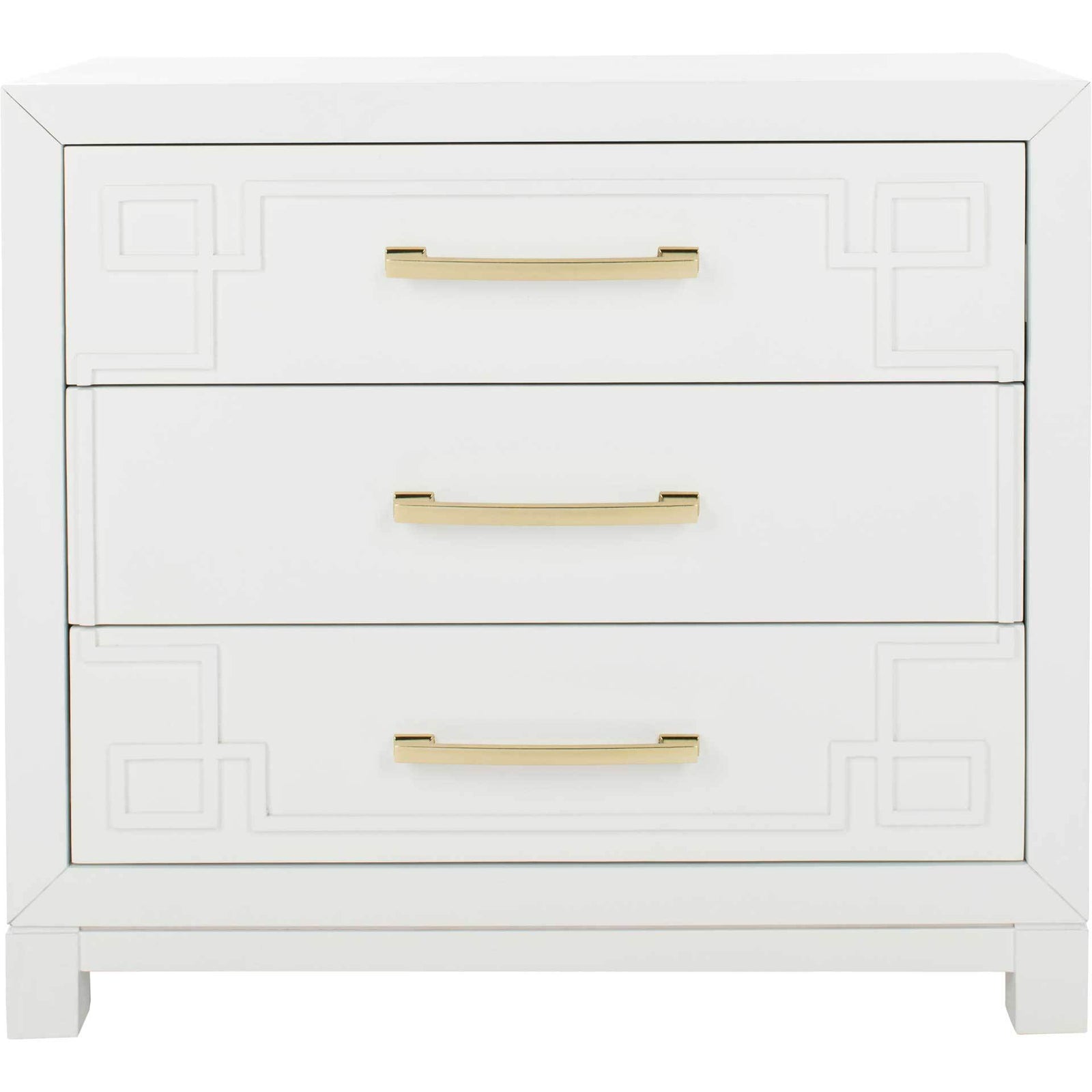 Randy 3 Drawer Chest White/Gold