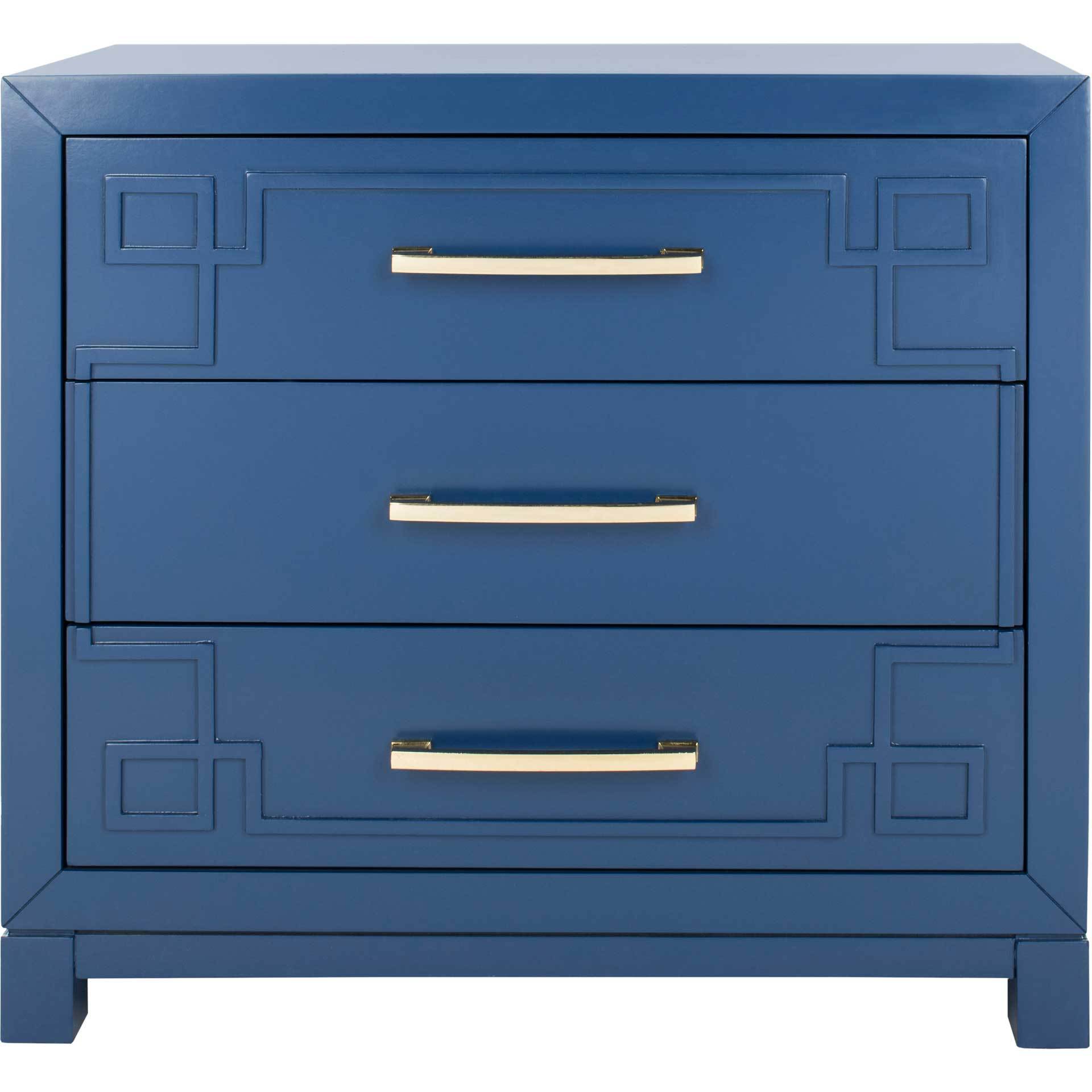 Randy 3 Drawer Chest Lapis Blue/Gold - Froy.com Randy 3 Drawer Chest Lapis Blue/Gold - Froy.com
