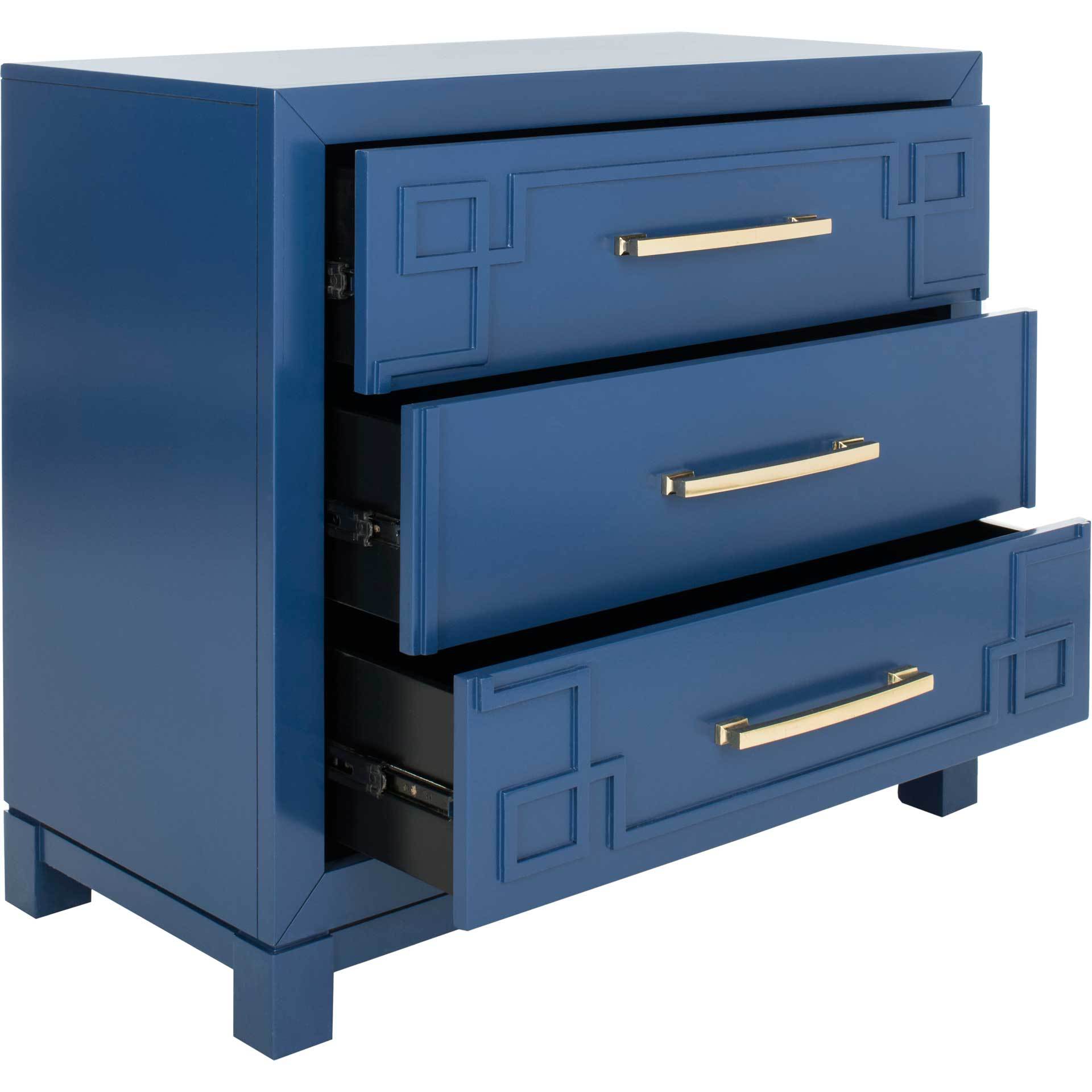 Randy 3 Drawer Chest Lapis Blue/Gold - Froy.com Randy 3 Drawer Chest Lapis Blue/Gold - Froy.com