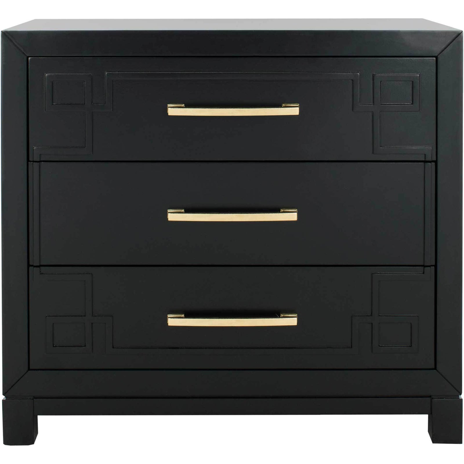 Randy 3 Drawer Chest Black/Gold