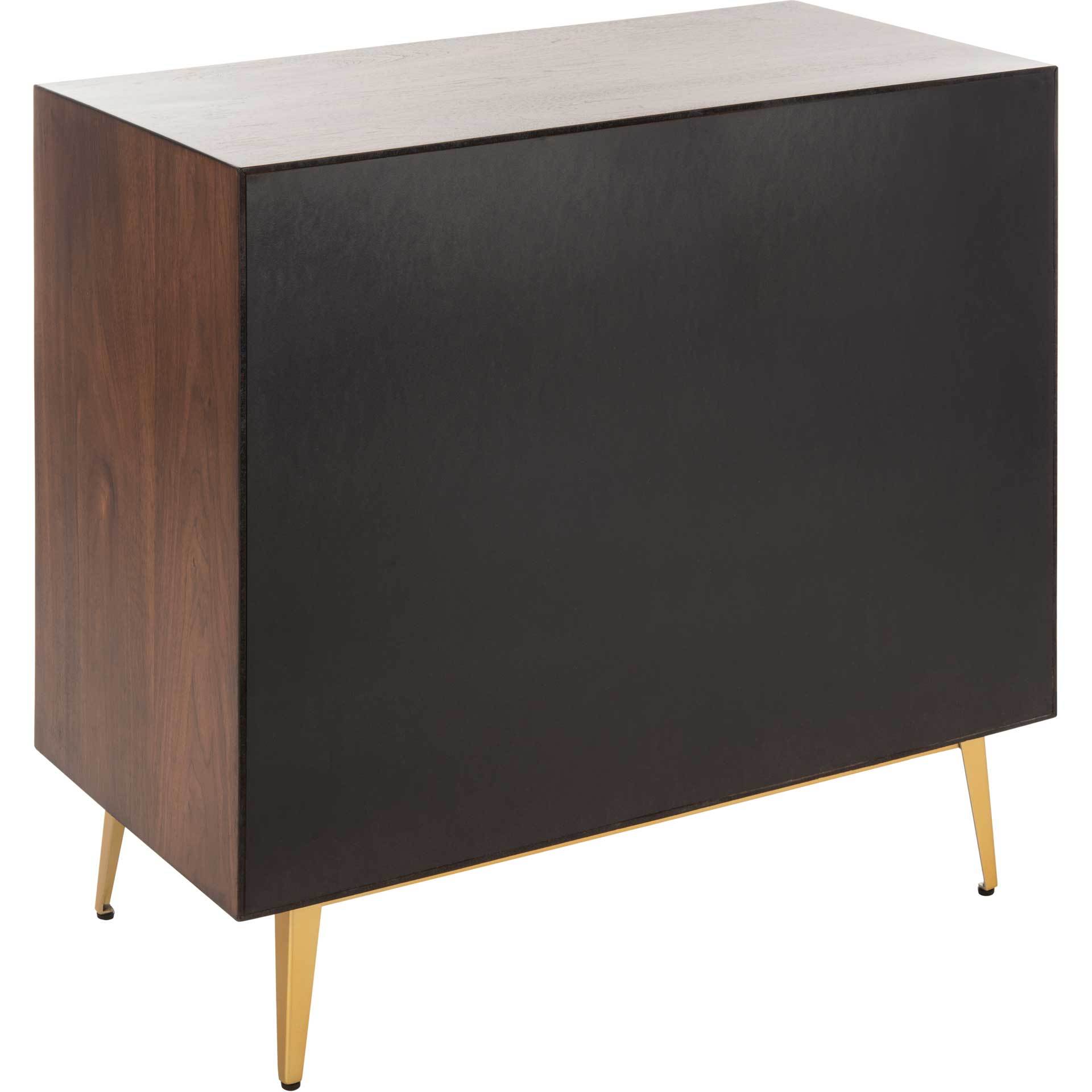 Kaiya 3 Drawer Chest Walnut/Gold