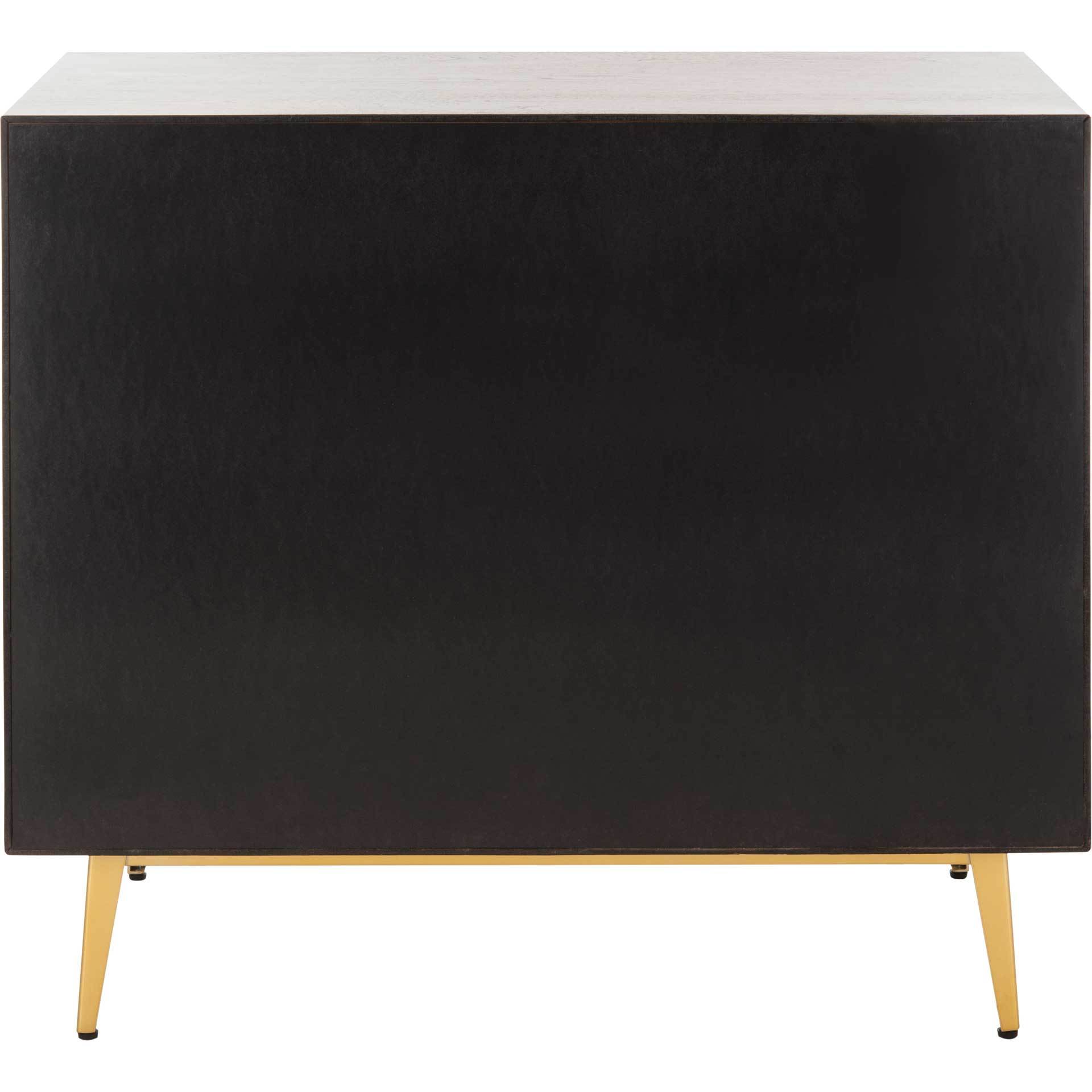 Kaiya 3 Drawer Chest Walnut/Gold