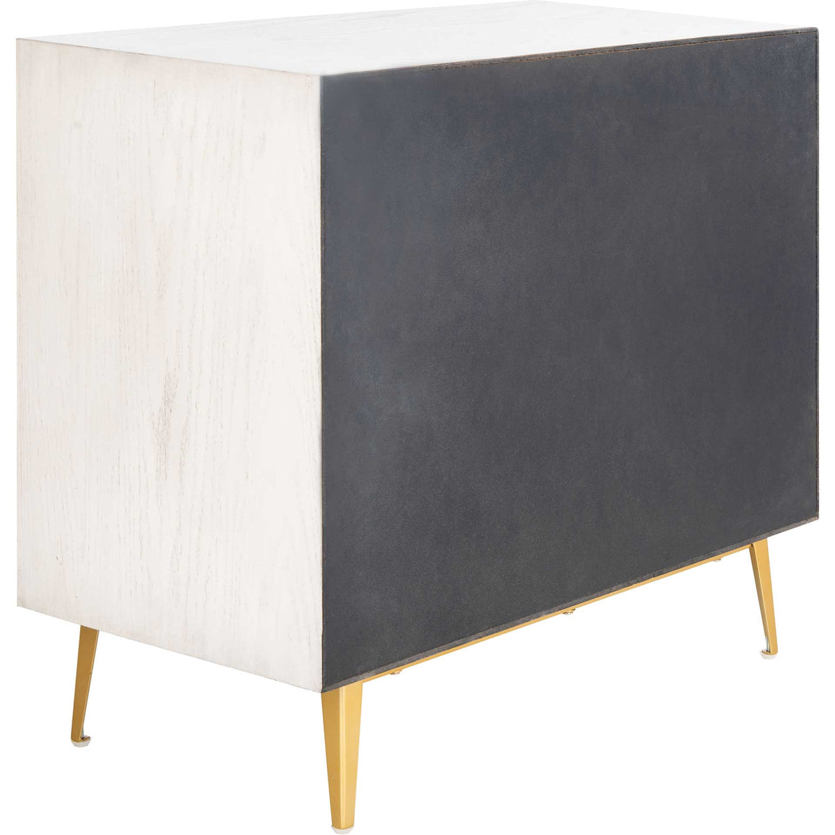Kaiya 3 Drawer Chest White Wash/Gold