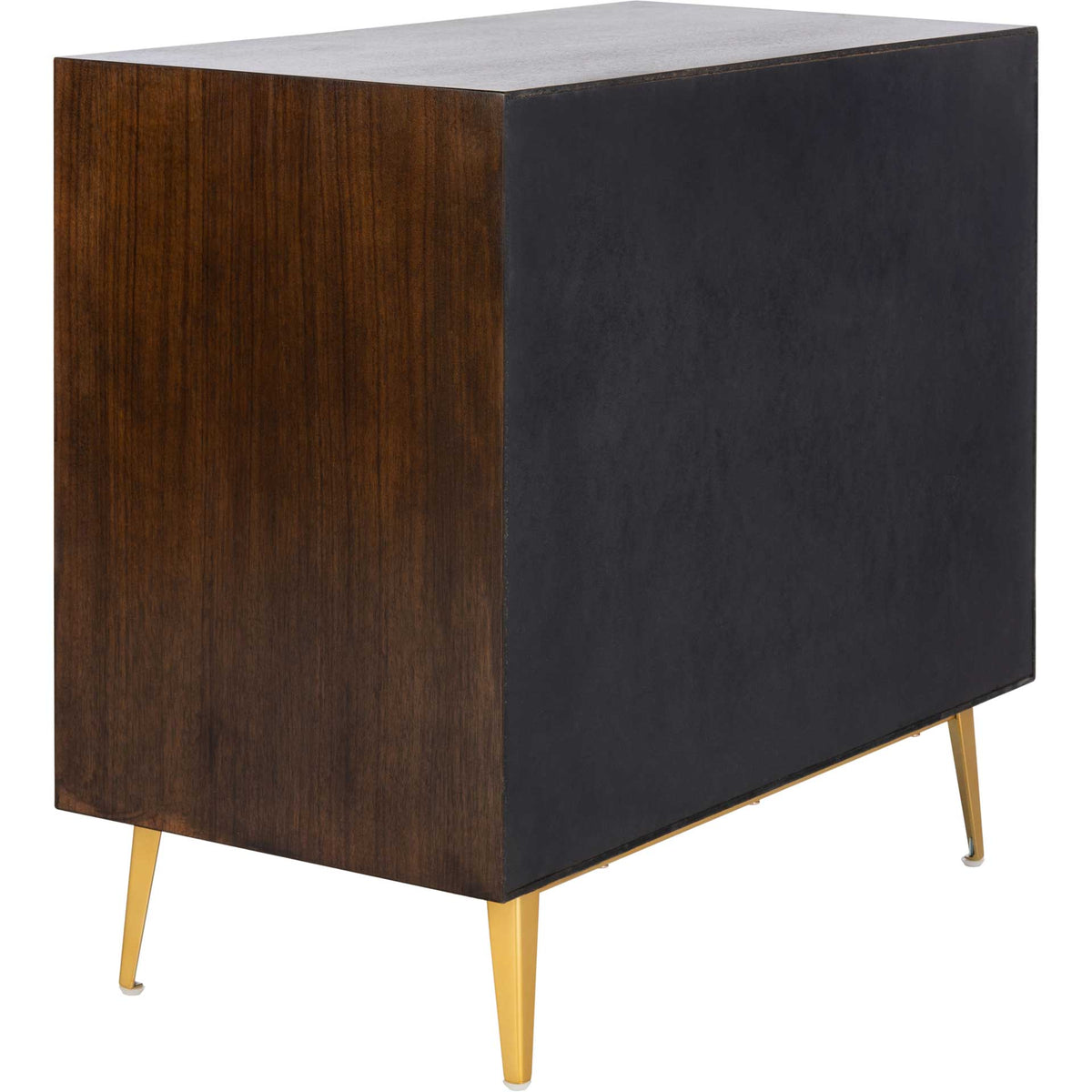 Kaiya 3 Drawer Chest Natural Walnut/Gold