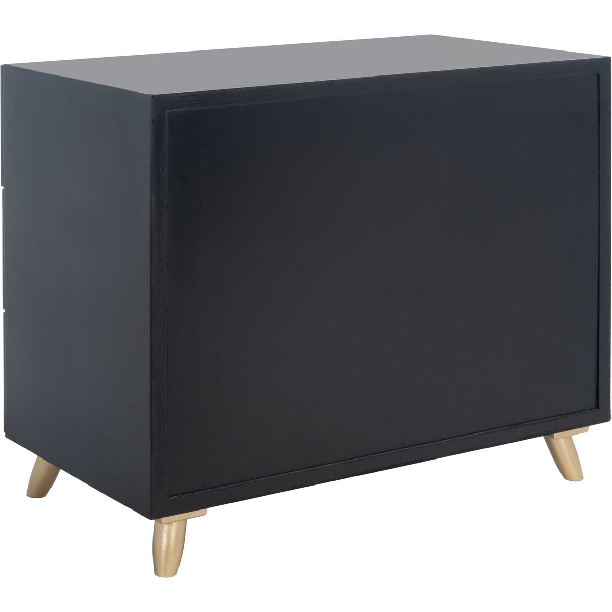 Raylan 3 Drawer Chest Black/Gold/Brown