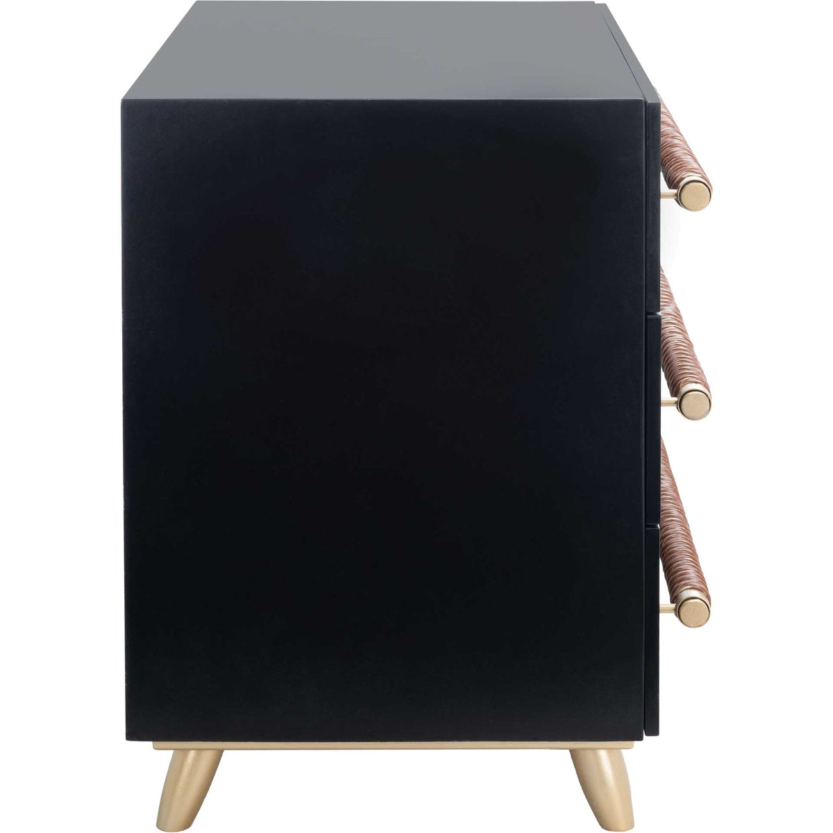 Raylan 3 Drawer Chest Black/Gold/Brown