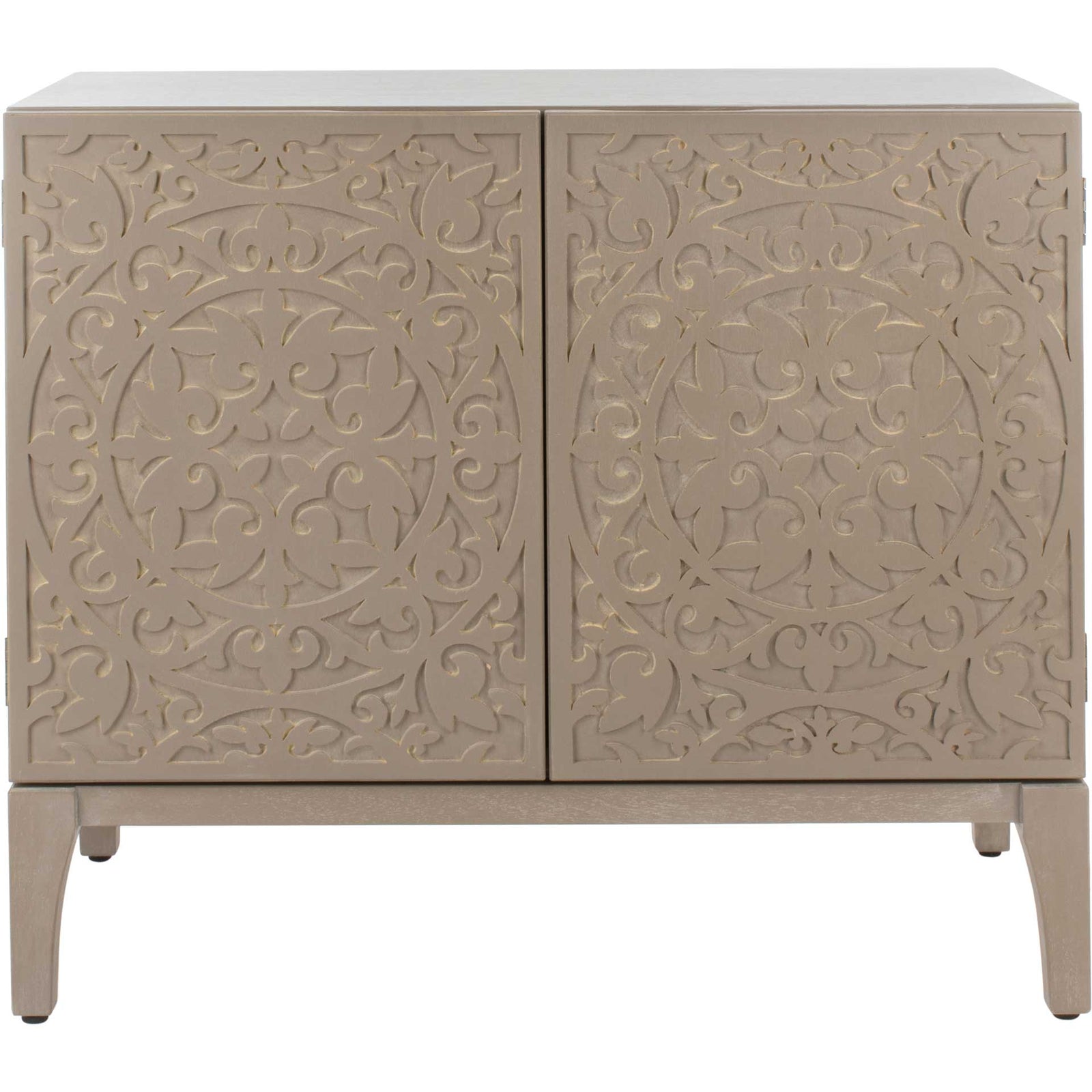 Alaia 2 Door 2 Shelf Chest Antique Gray