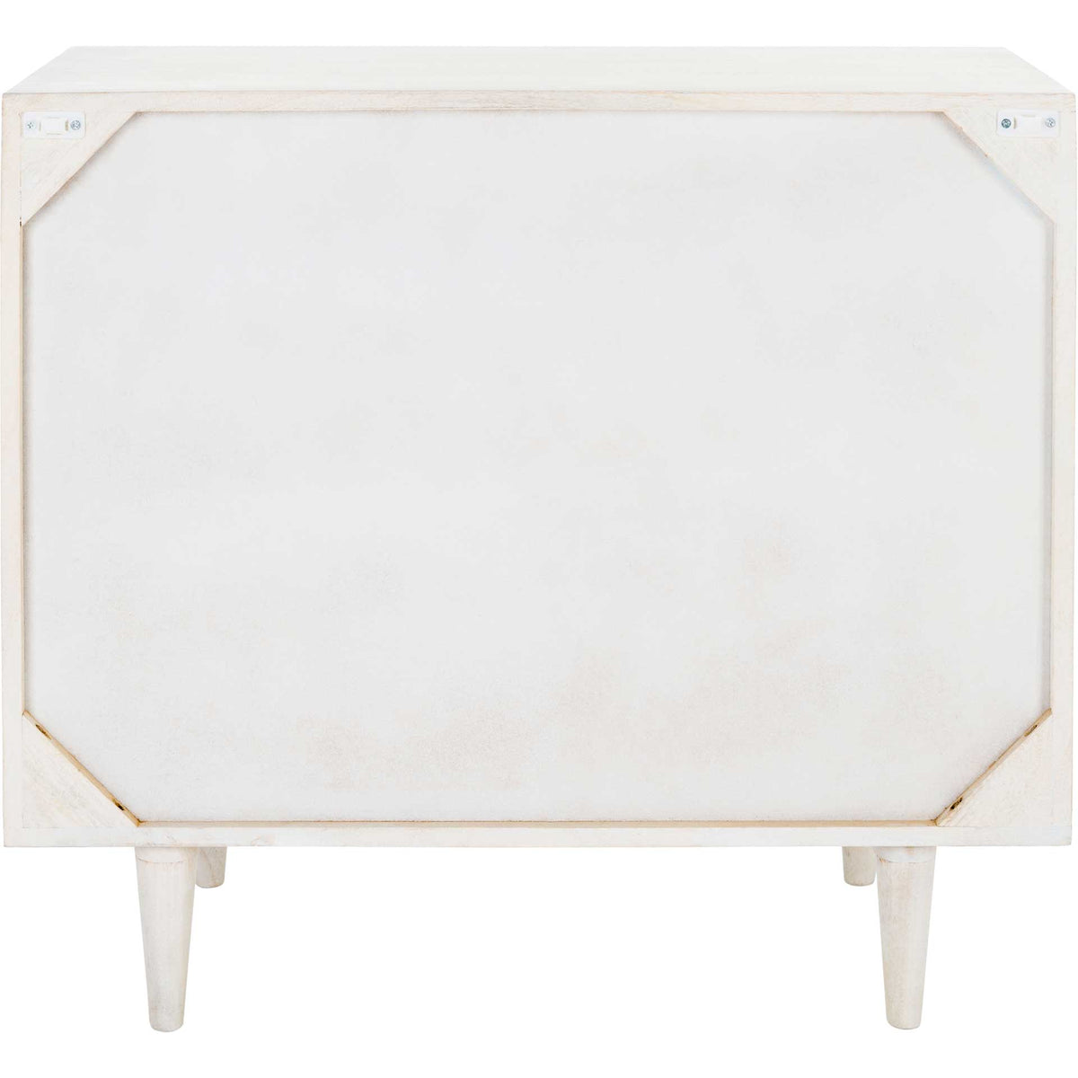Zion 3 Drawer Chest White Wash/Brass