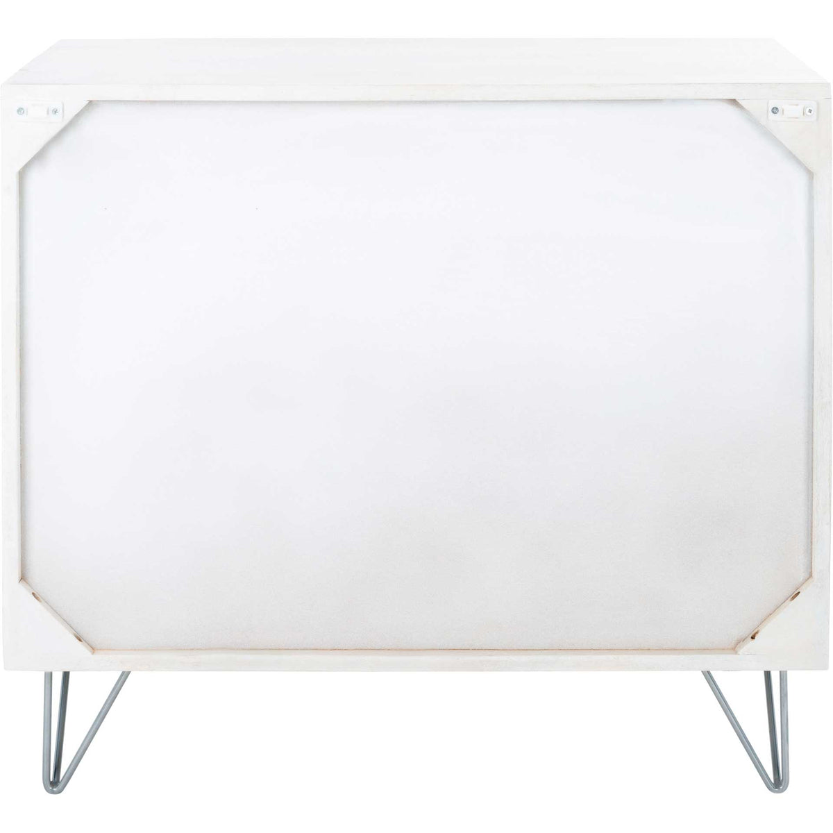 Macey 3 Drawer Chest White Wash/Silver