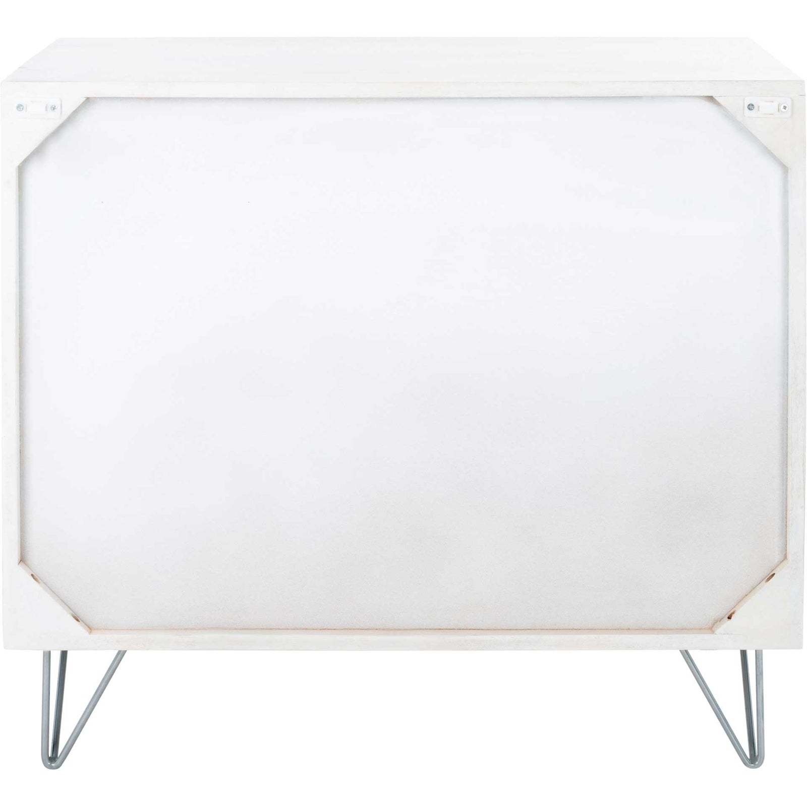 Macey 3 Drawer Chest White Wash/Silver