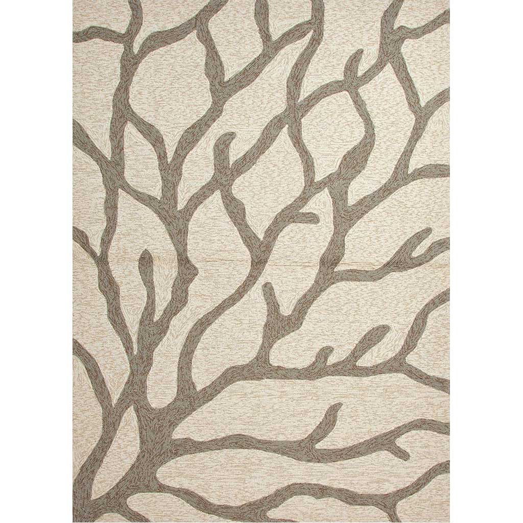Coastal Lagoon Coral White Area Rug