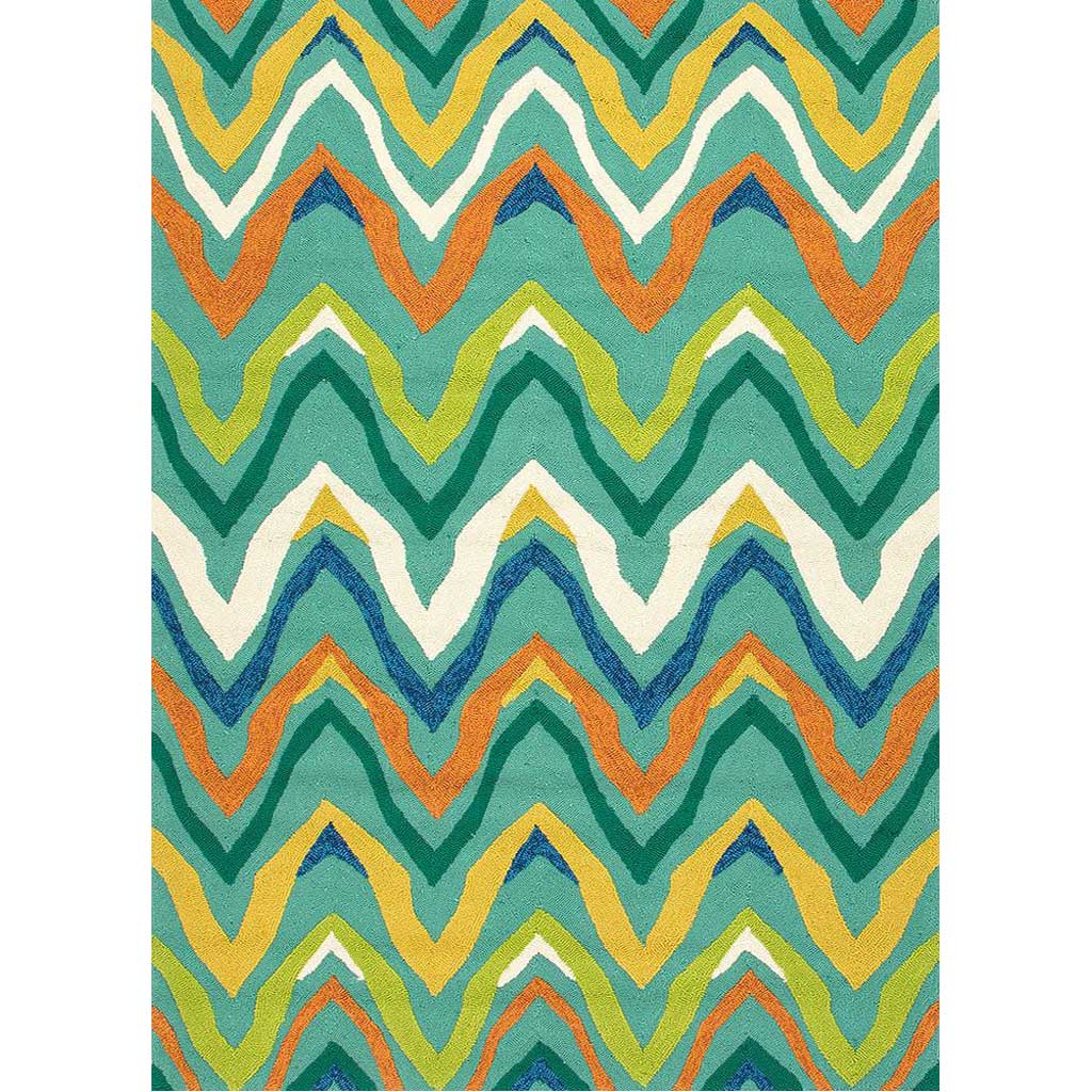 Coastal Lagoon Bahia Green/White Area Rug