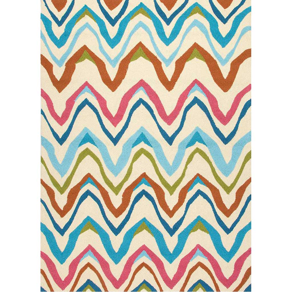 Coastal Lagoon Bahia White/Blue Area Rug