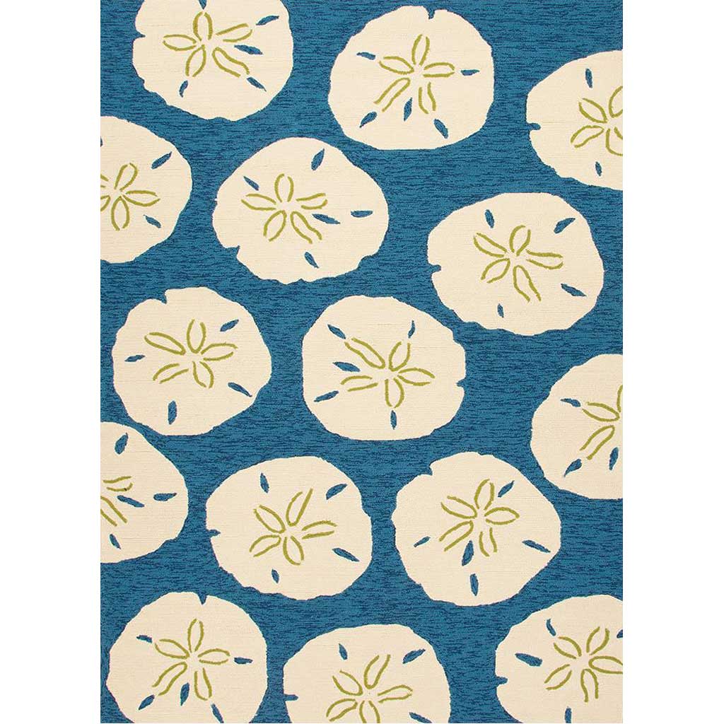 Coastal Lagoon Sand Dollar Navy/White Area Rug