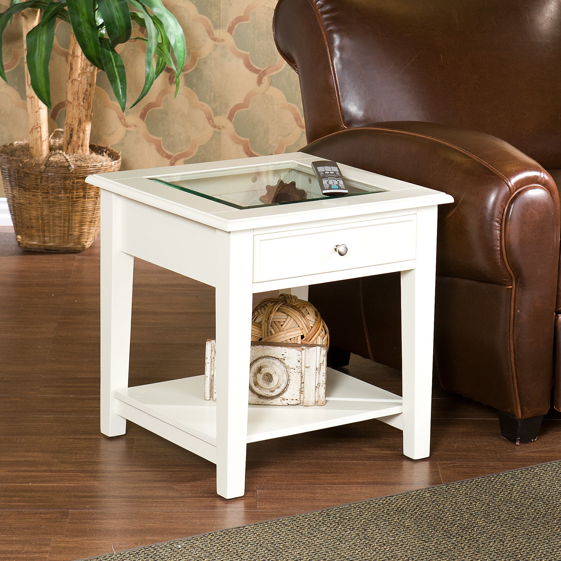 Pastoral End Table Off-White