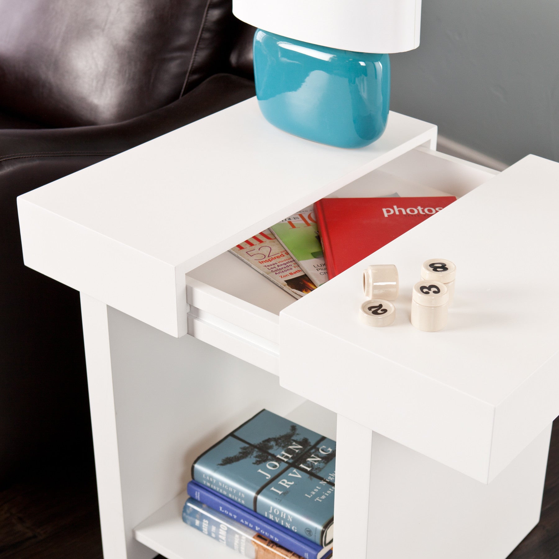 Glidick End Table White