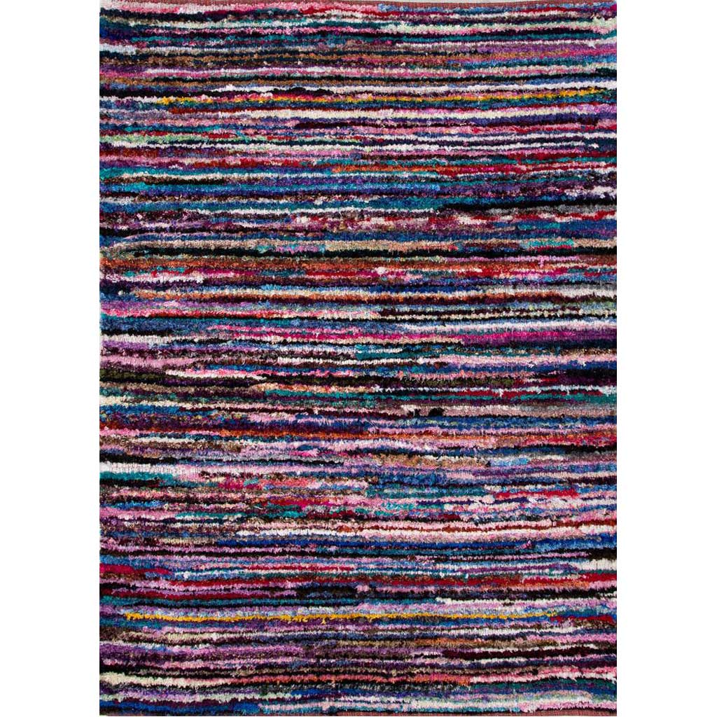 Clifton Velour Swan White/Fuchia Purple Area Rug