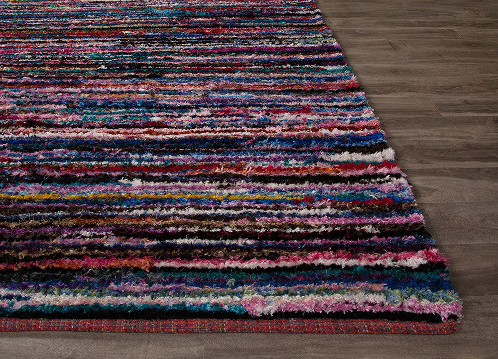 Clifton Velour Swan White/Fuchia Purple Area Rug