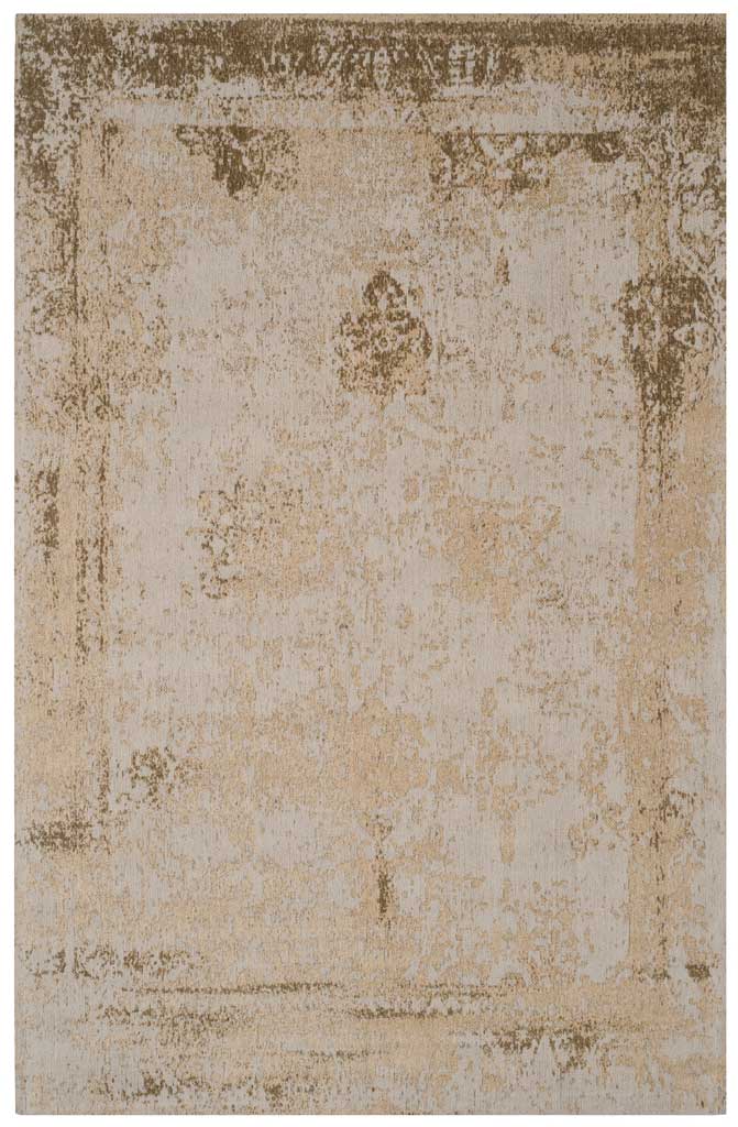 A weathered tan border frames the pale sand field with hints of vintage ornament.