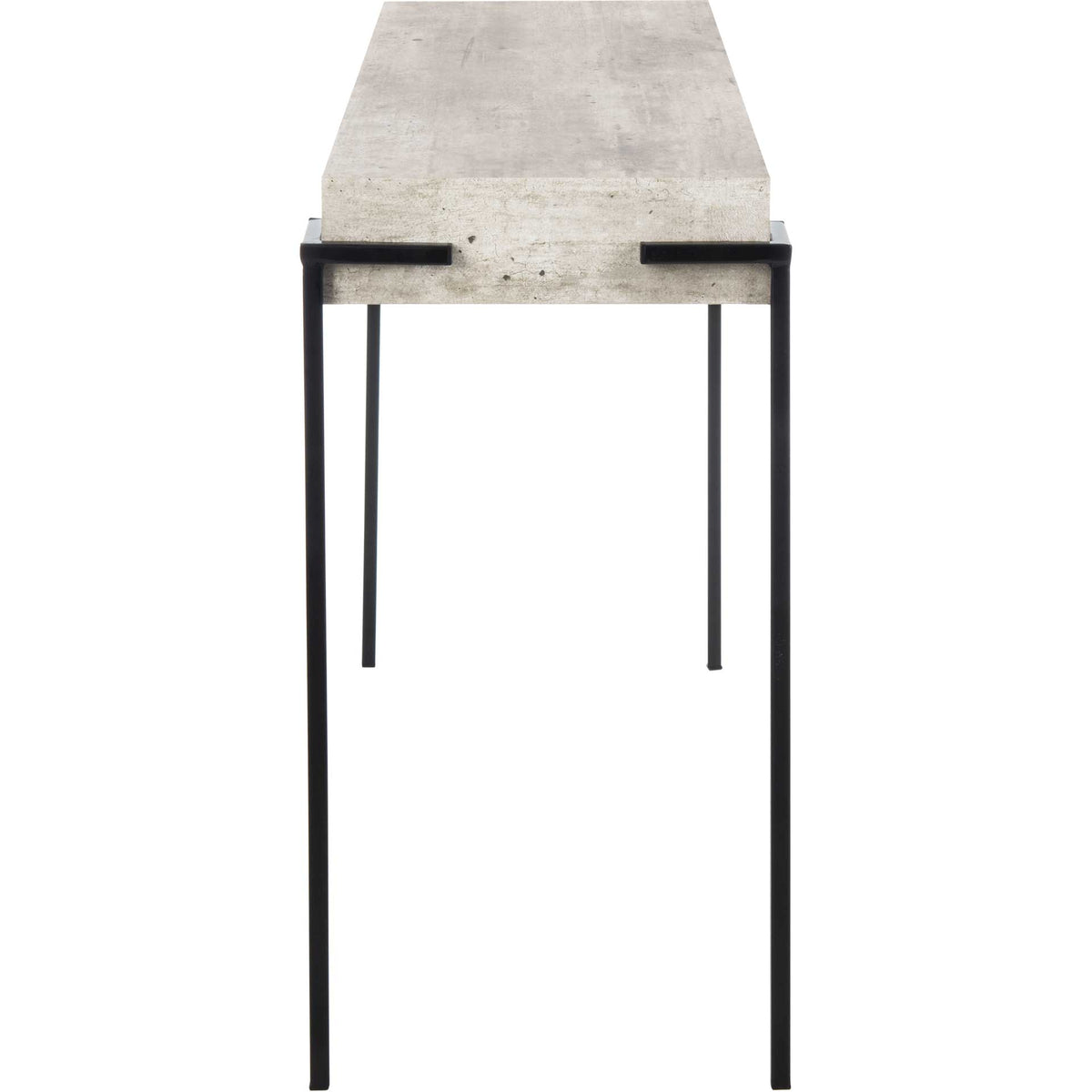 Elliot Rectangle Console Table Light Gray/Black