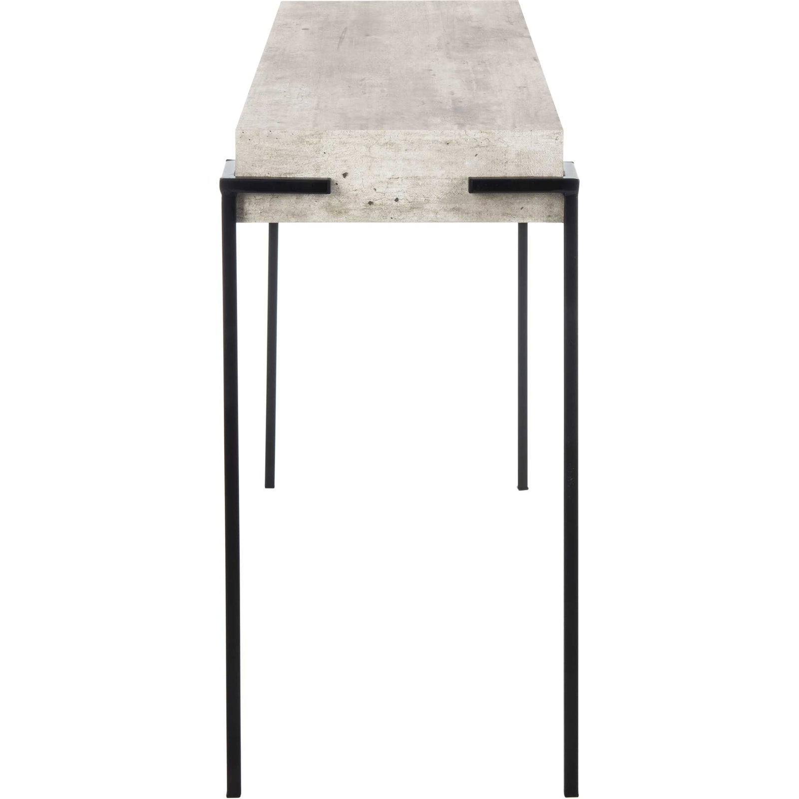 Elliot Rectangle Console Table Light Gray/Black