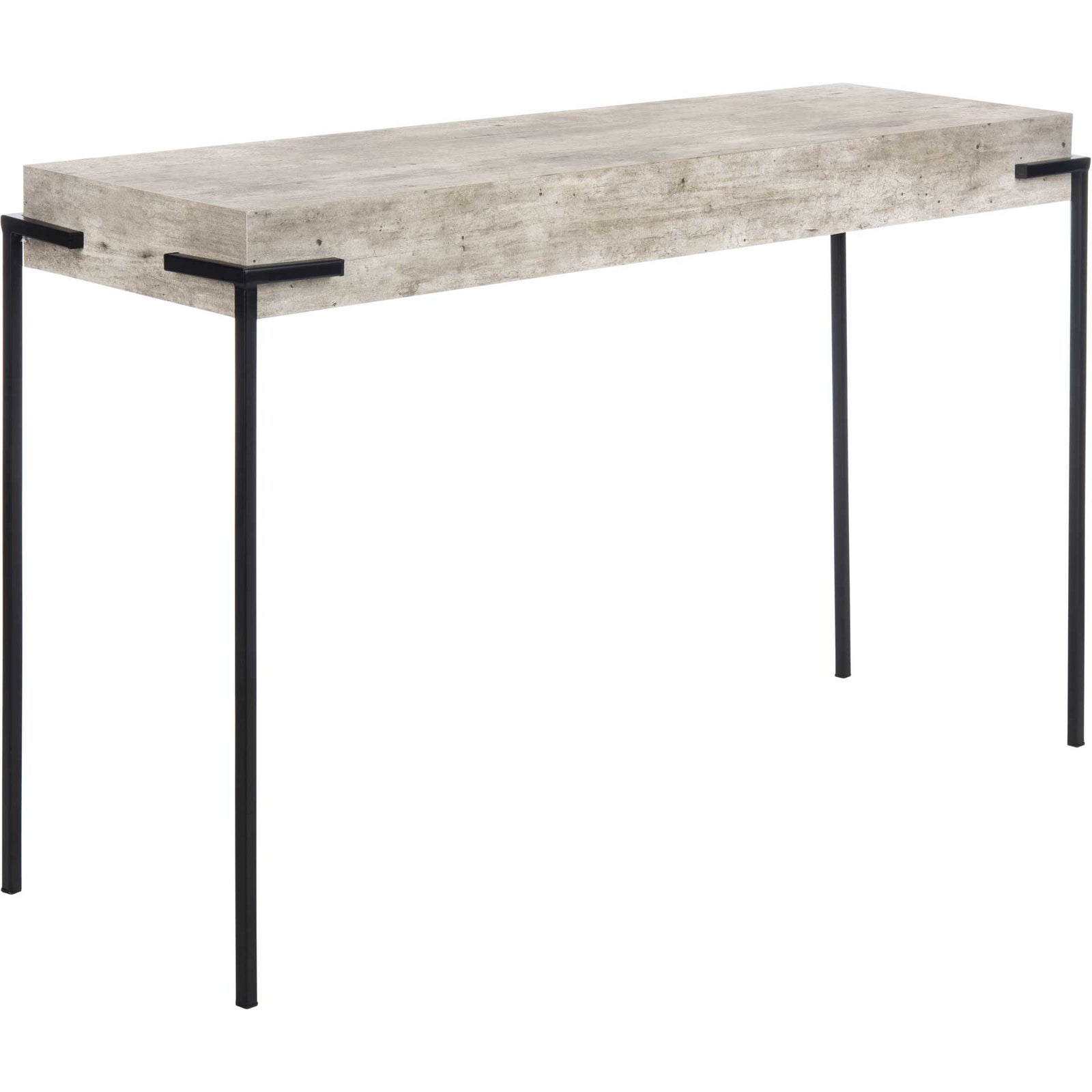 Elliot Rectangle Console Table Light Gray/Black
