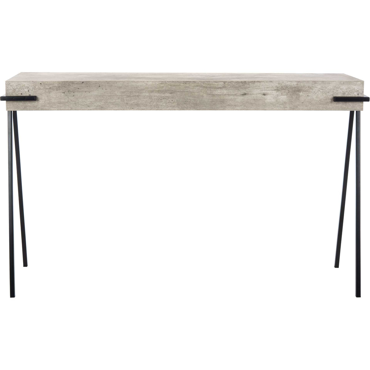 Jesus Rectangle Console Table Light Gray/Black