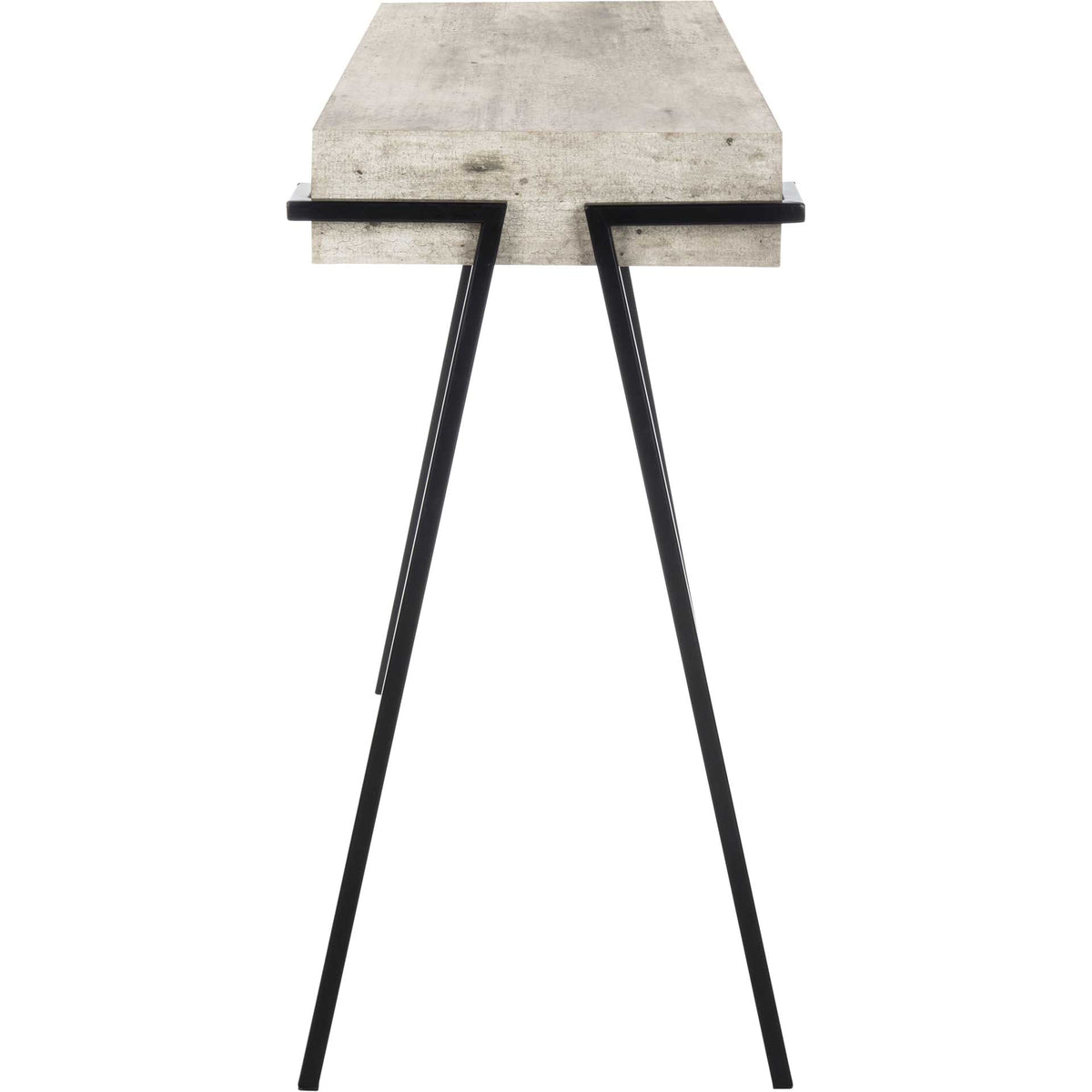 Jesus Rectangle Console Table Light Gray/Black
