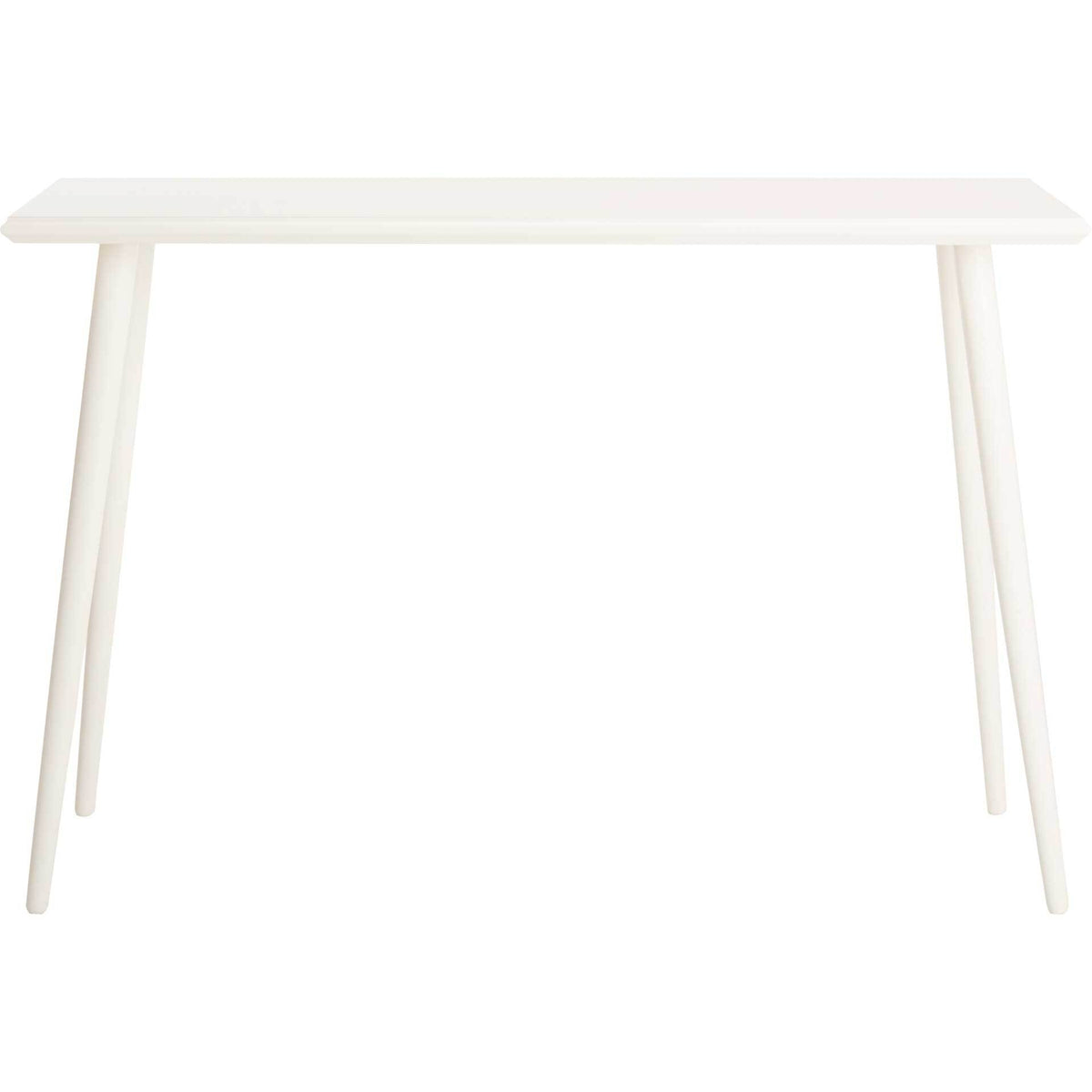 The vintage white console table combines a long, narrow top with four splayed legs || CNS5700A || front_studio