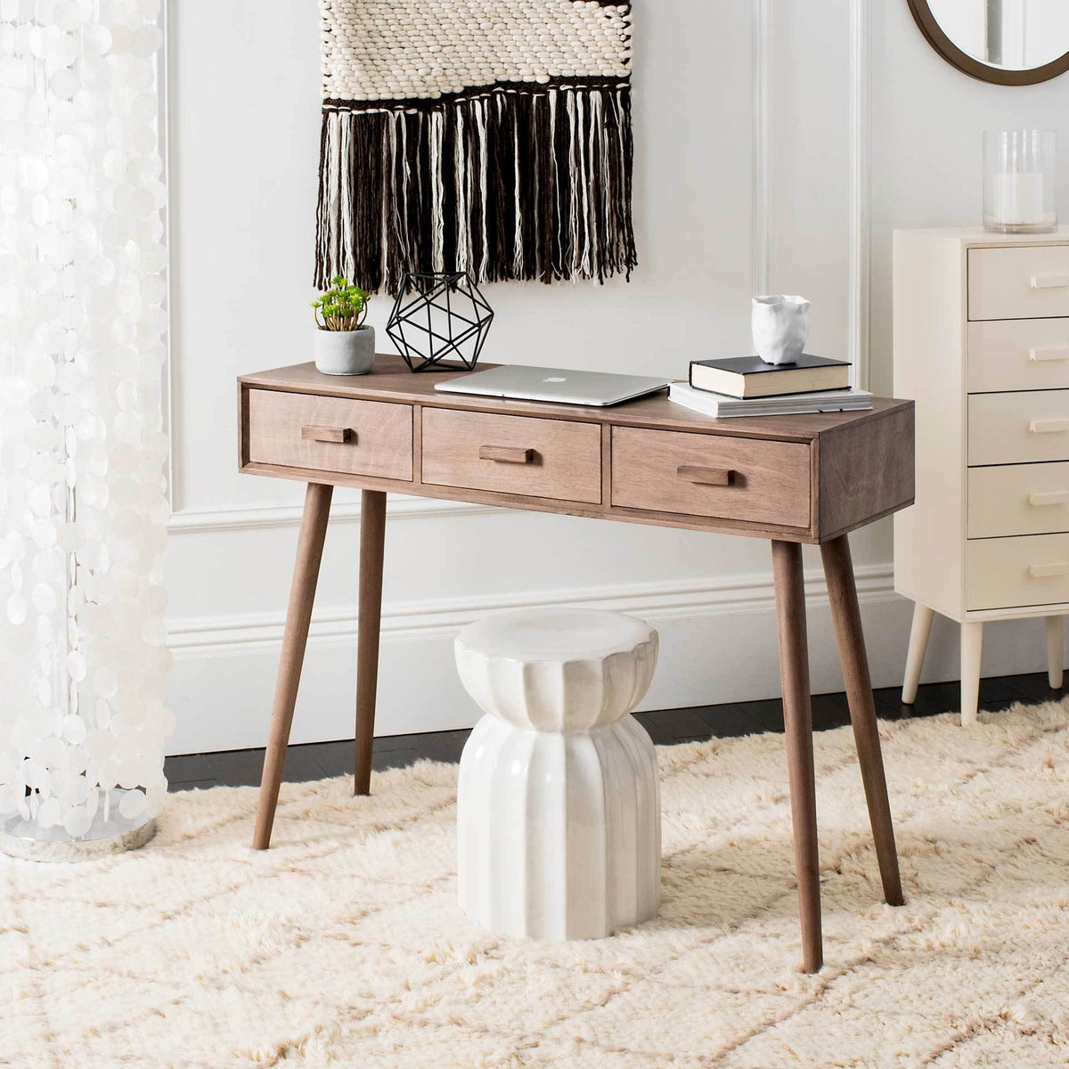 Alara 3 Drawer Console Table Desert Brown