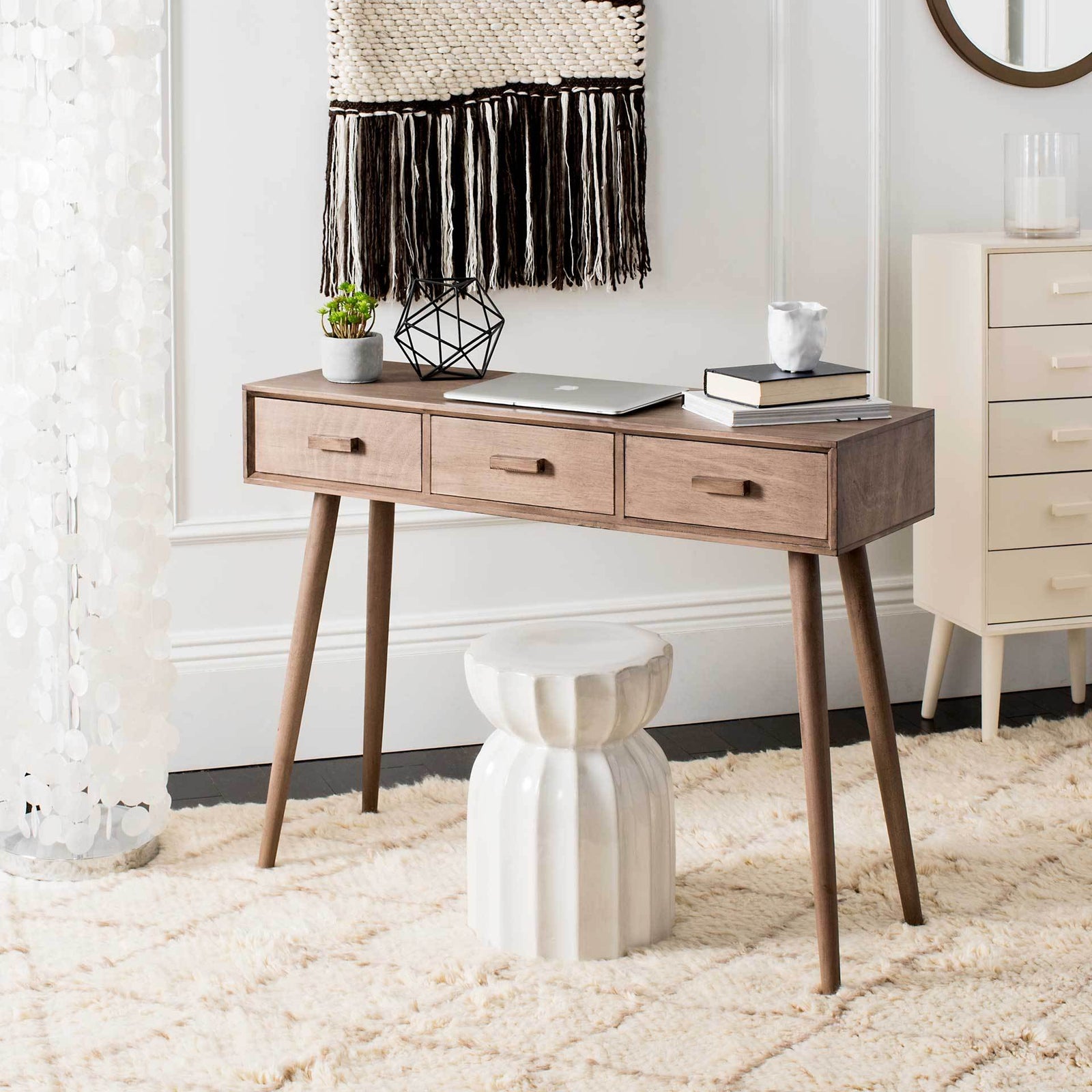 Alara 3 Drawer Console Table Desert Brown