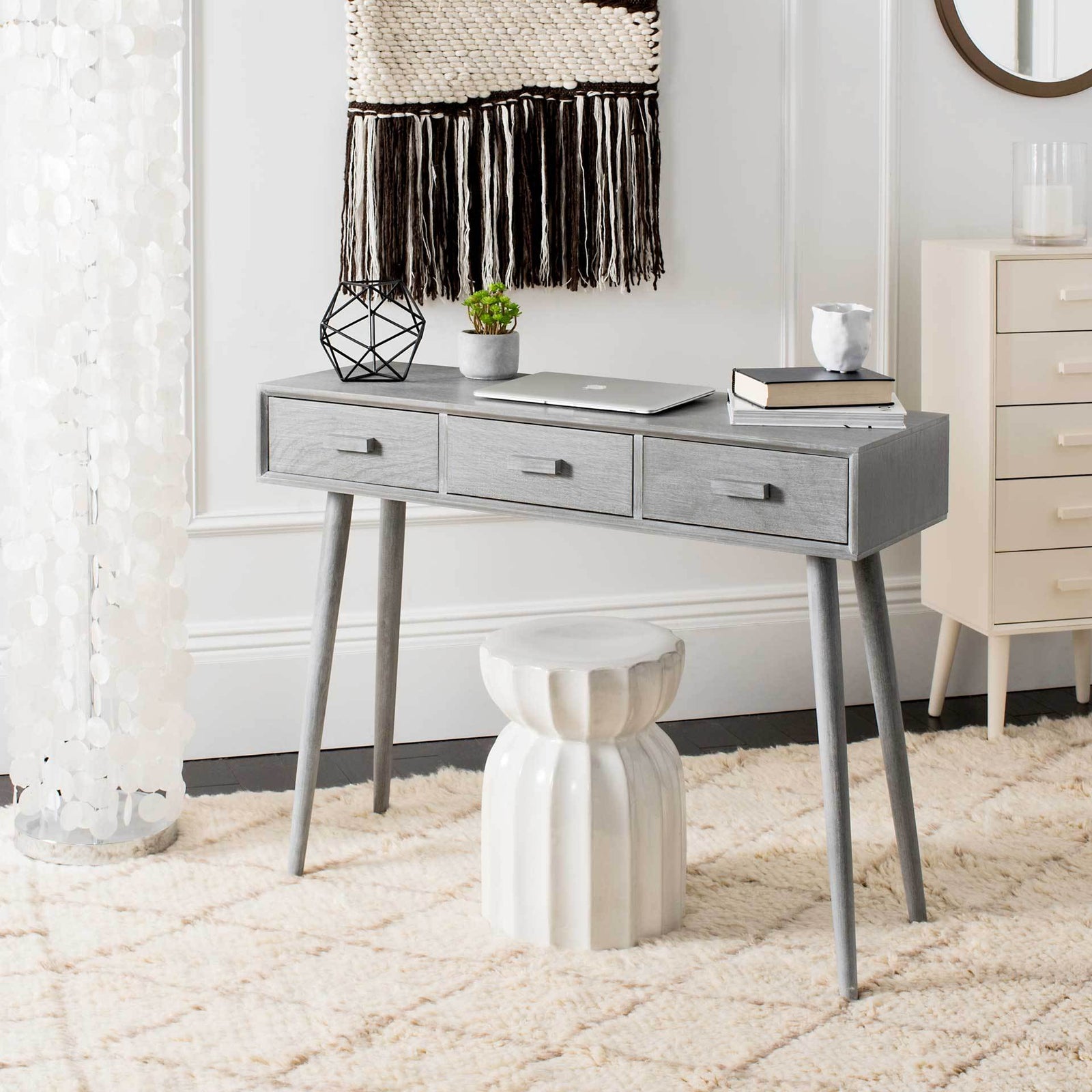 Alara 3 Drawer Console Table Slate Gray
